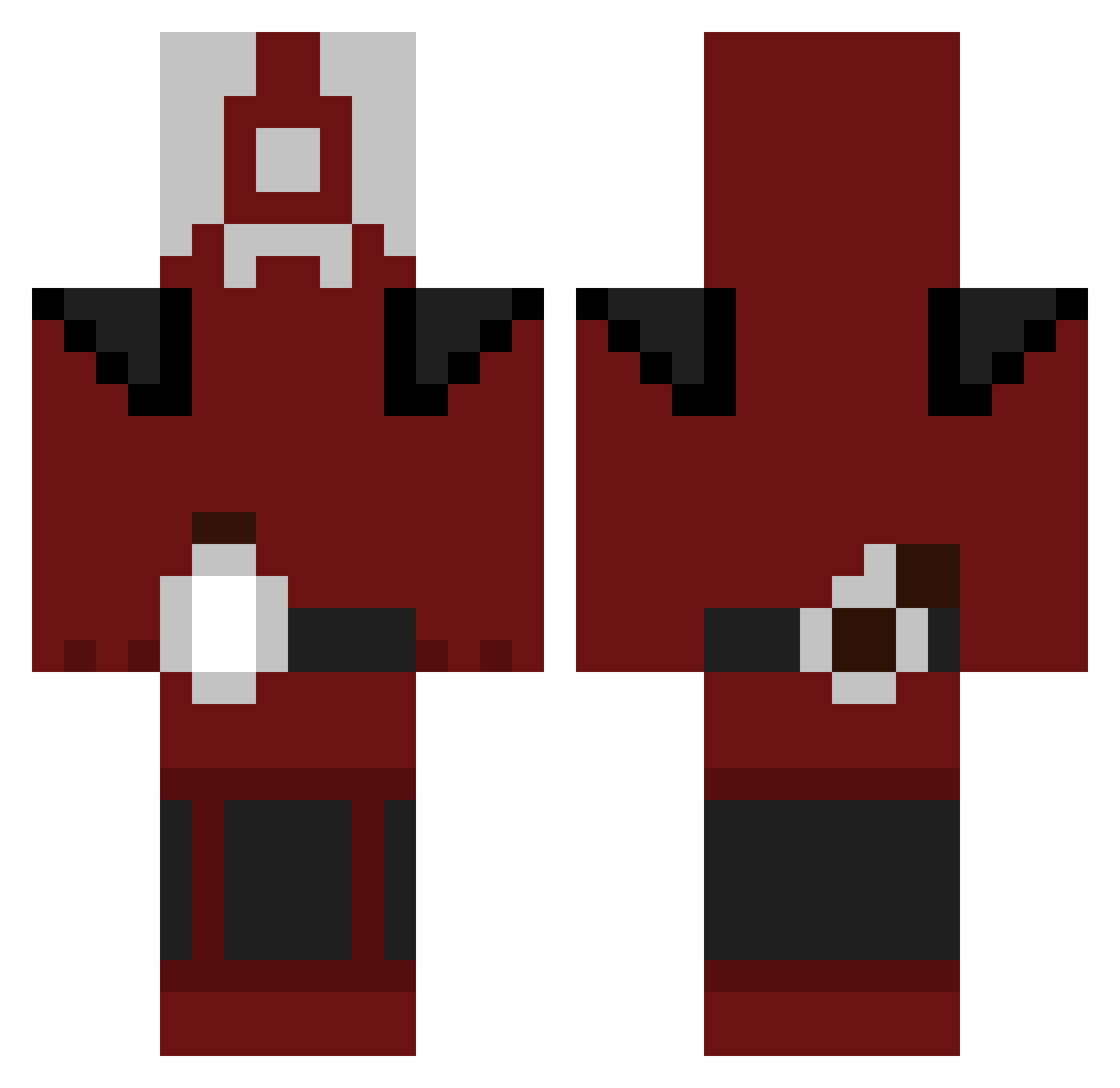 Umdalf Minecraft skin, front and back view
