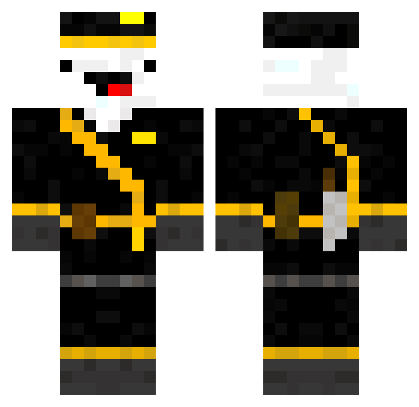 LarryLicksKanye Minecraft skin, front and back view