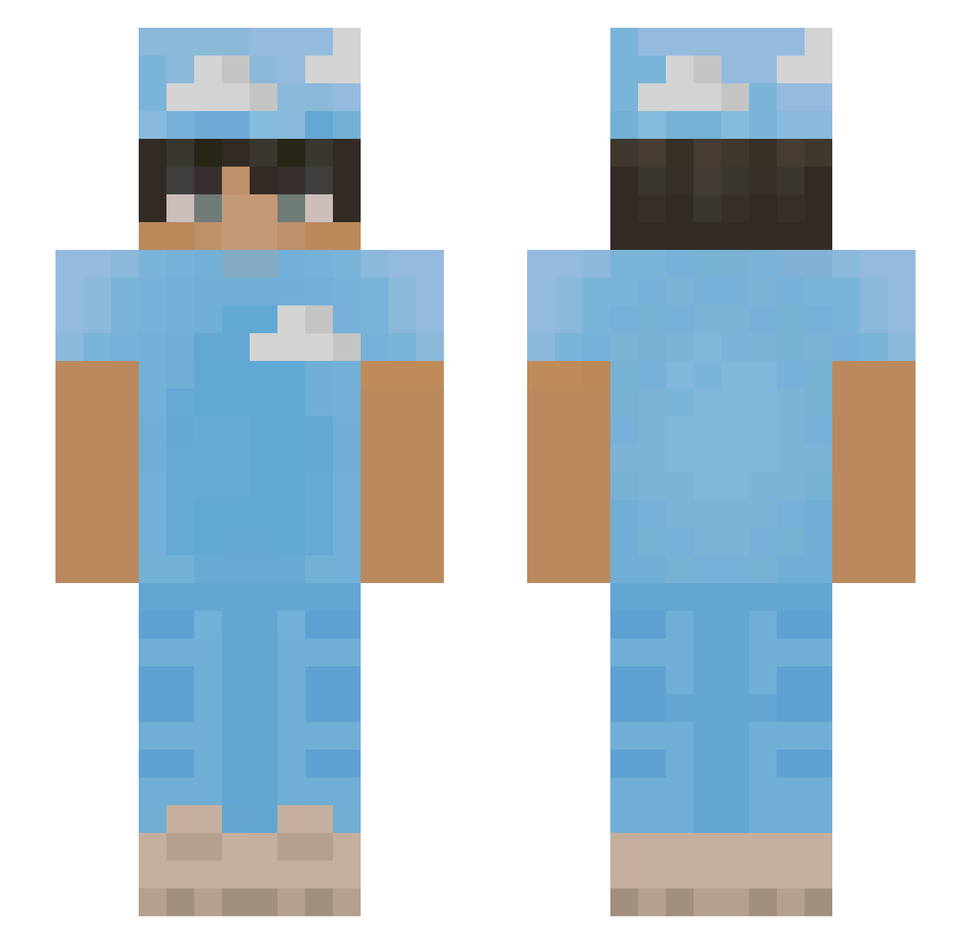Zehnwa Minecraft skin, front and back view