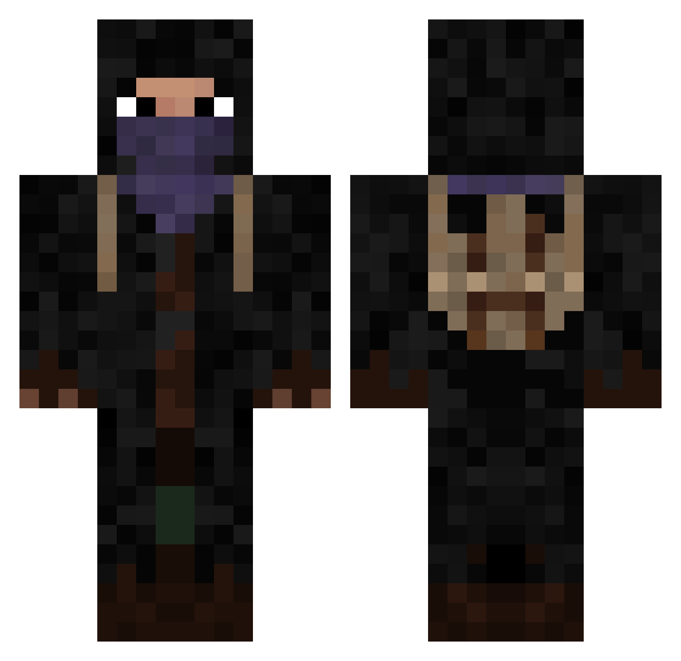 Trisher7 Minecraft skin, front and back view