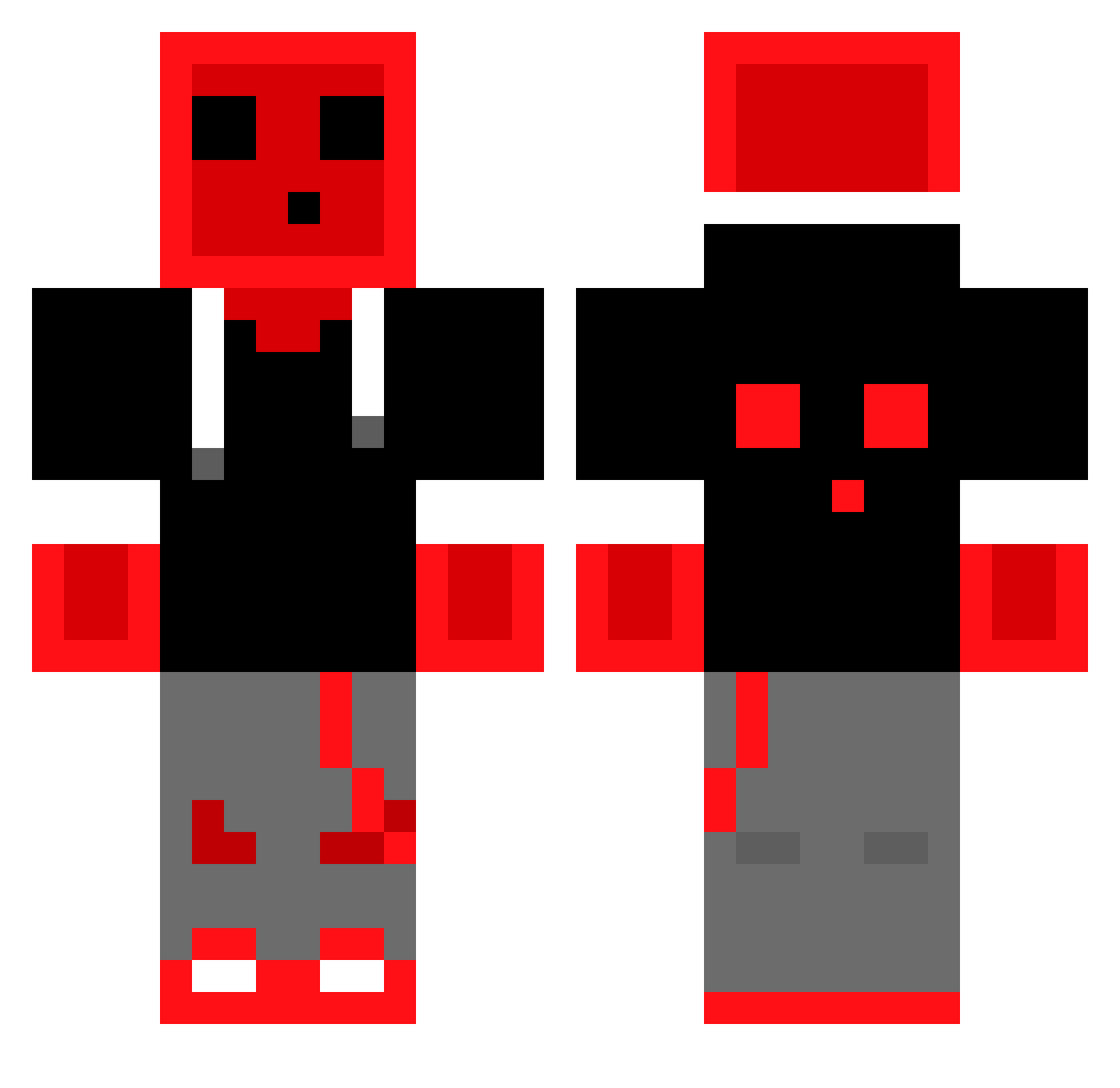 s3ka Minecraft skin, front and back view