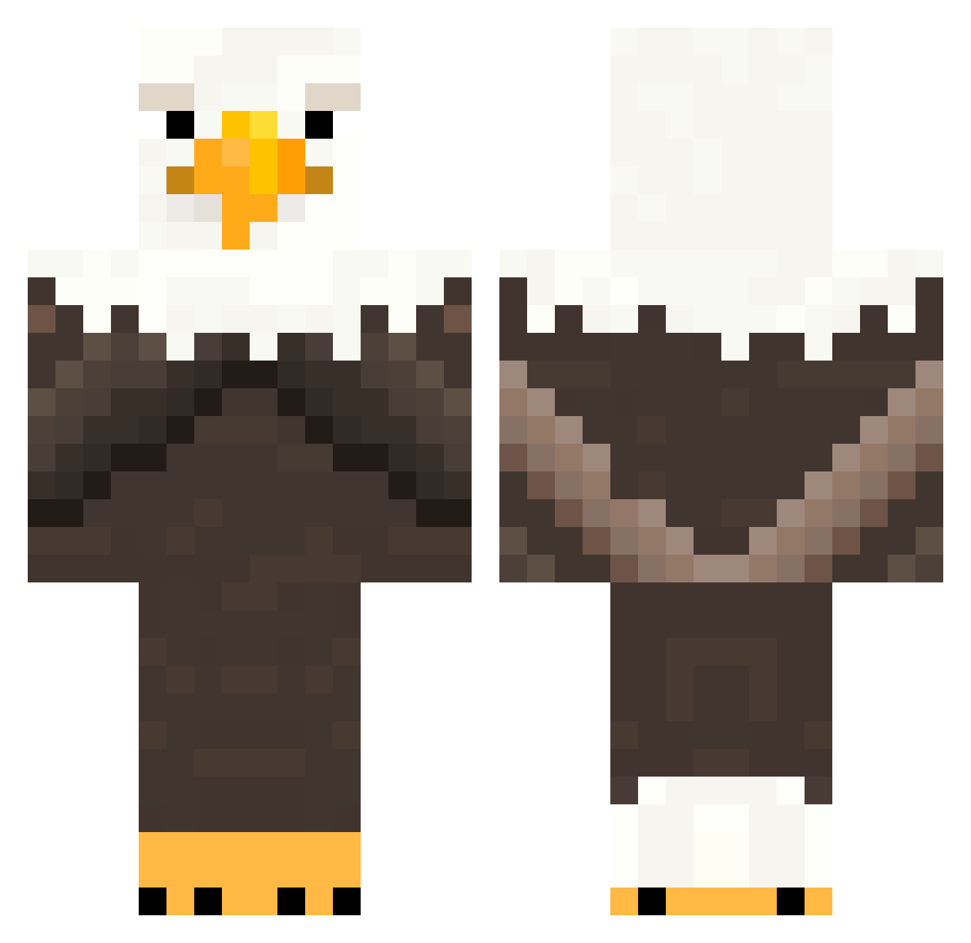 c0nvv Minecraft skin, front and back view