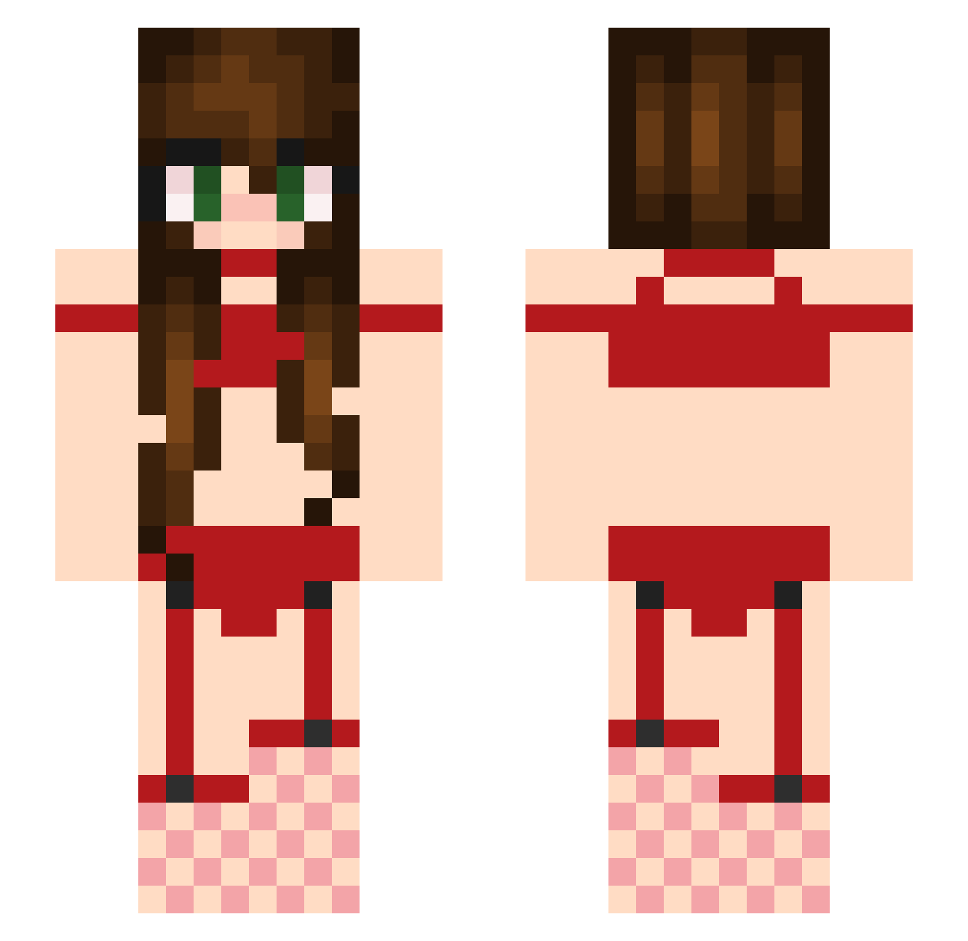VelinusEstra Minecraft skin, front and back view