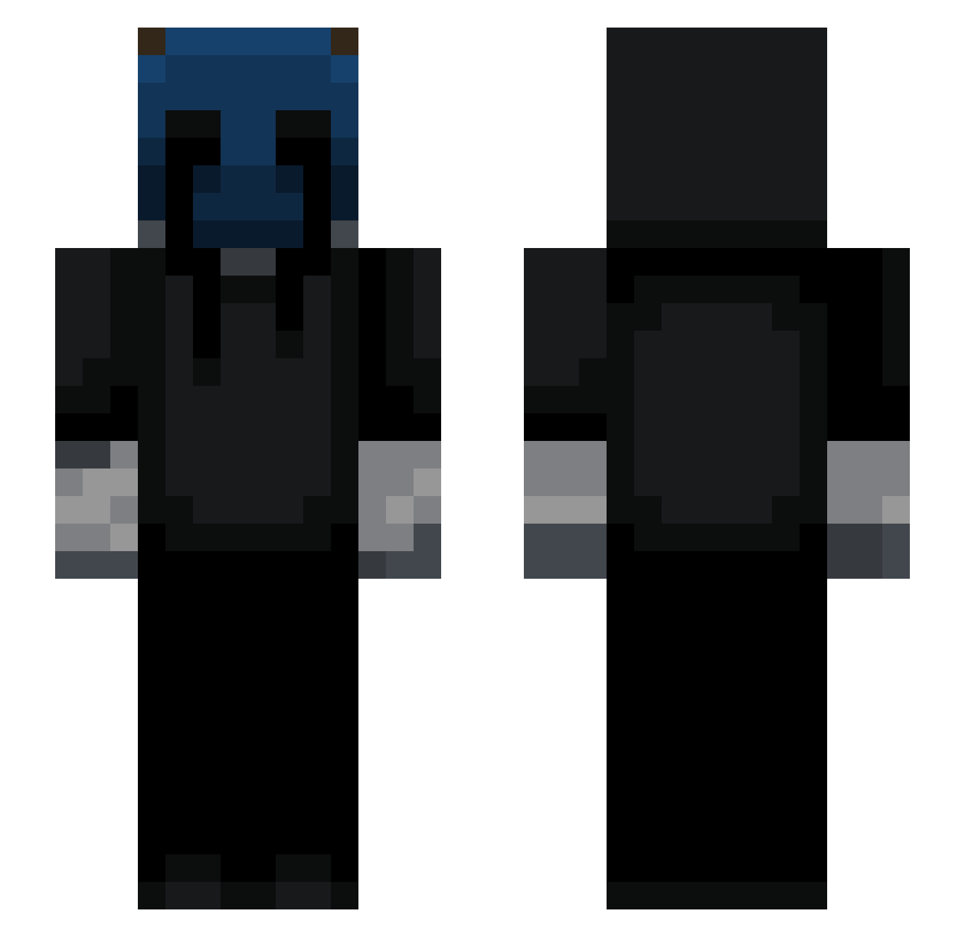 Necrolyn Minecraft skin, front and back view