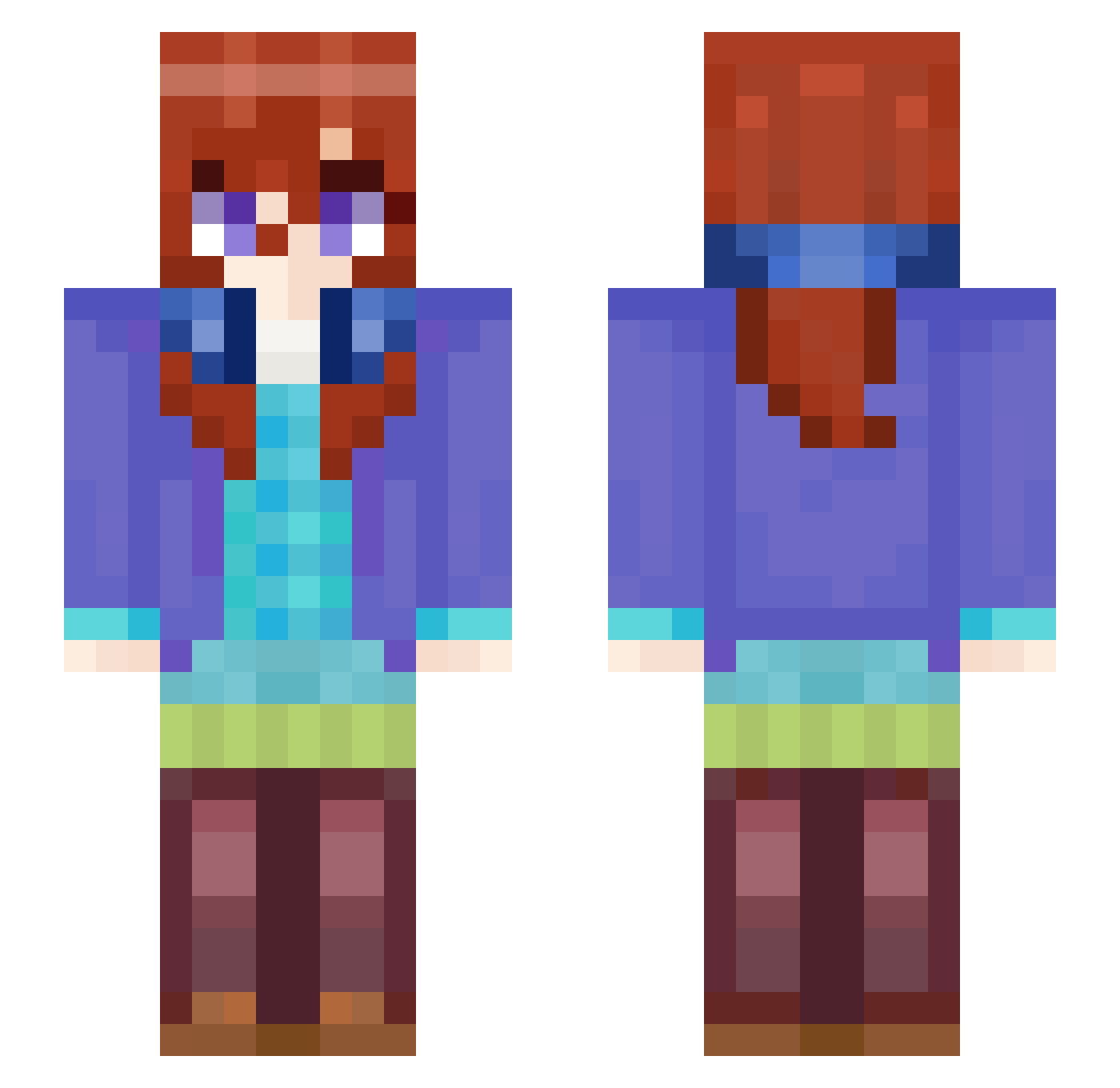 _dxzzy Minecraft skin, front and back view
