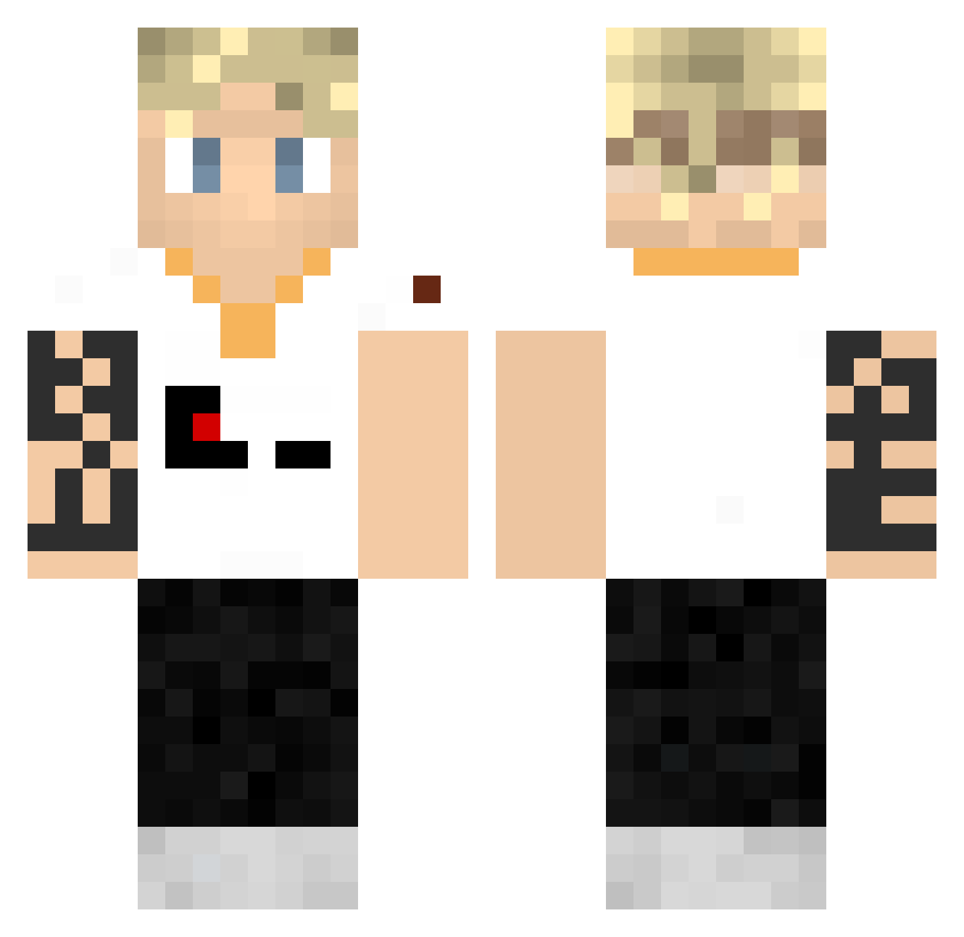 Pshadow6666 Minecraft skin, front and back view