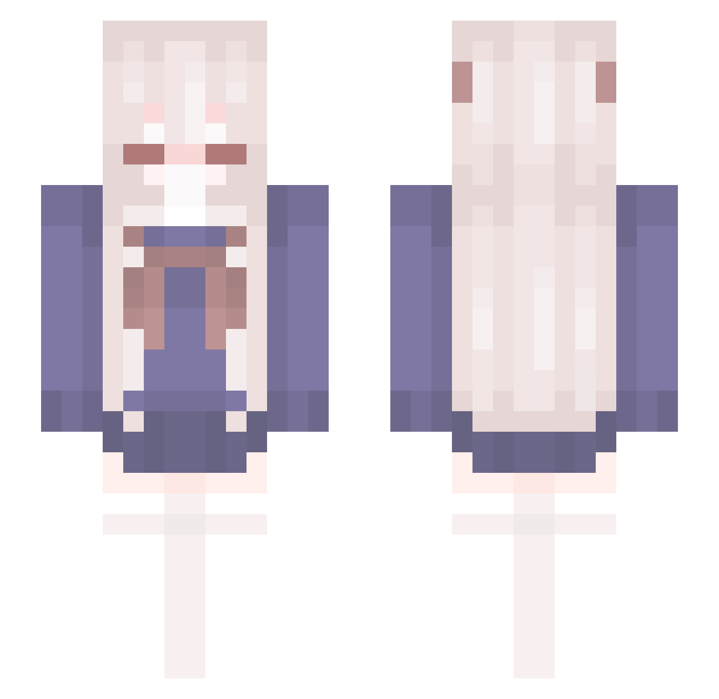 mxlaniee Minecraft skin, front and back view