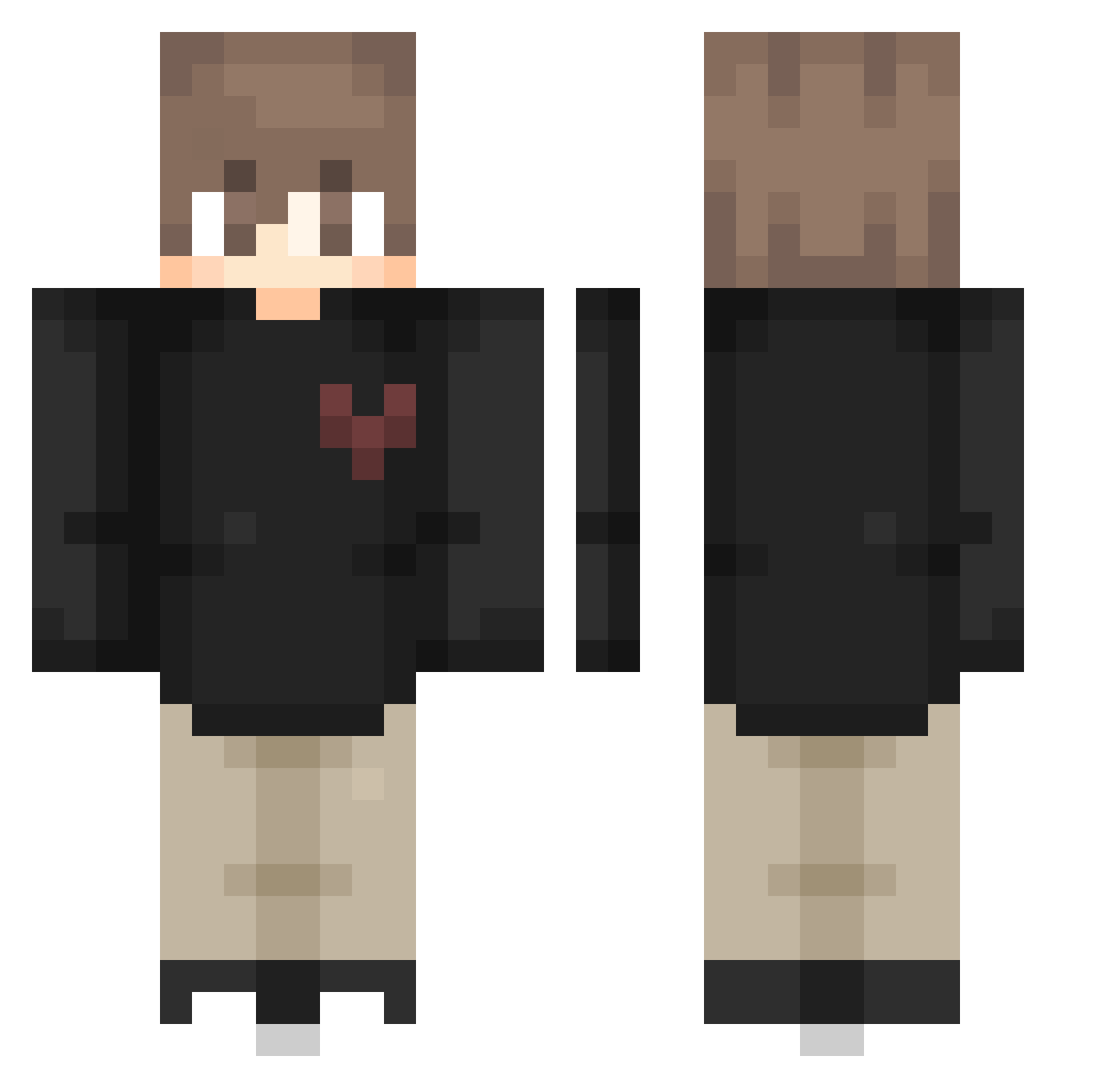 Vxtre2 Minecraft skin, front and back view