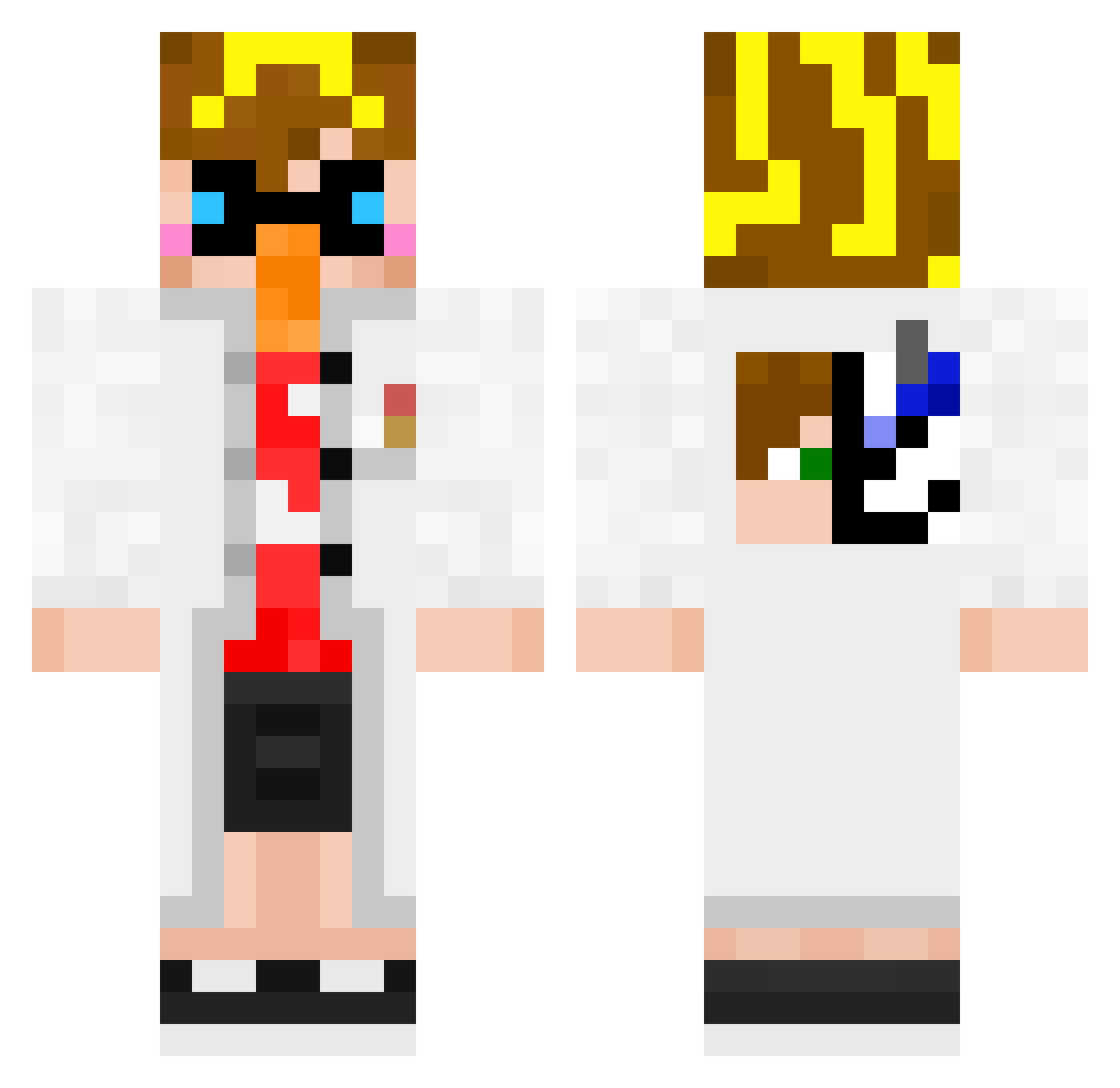 8wo Minecraft skin, front and back view