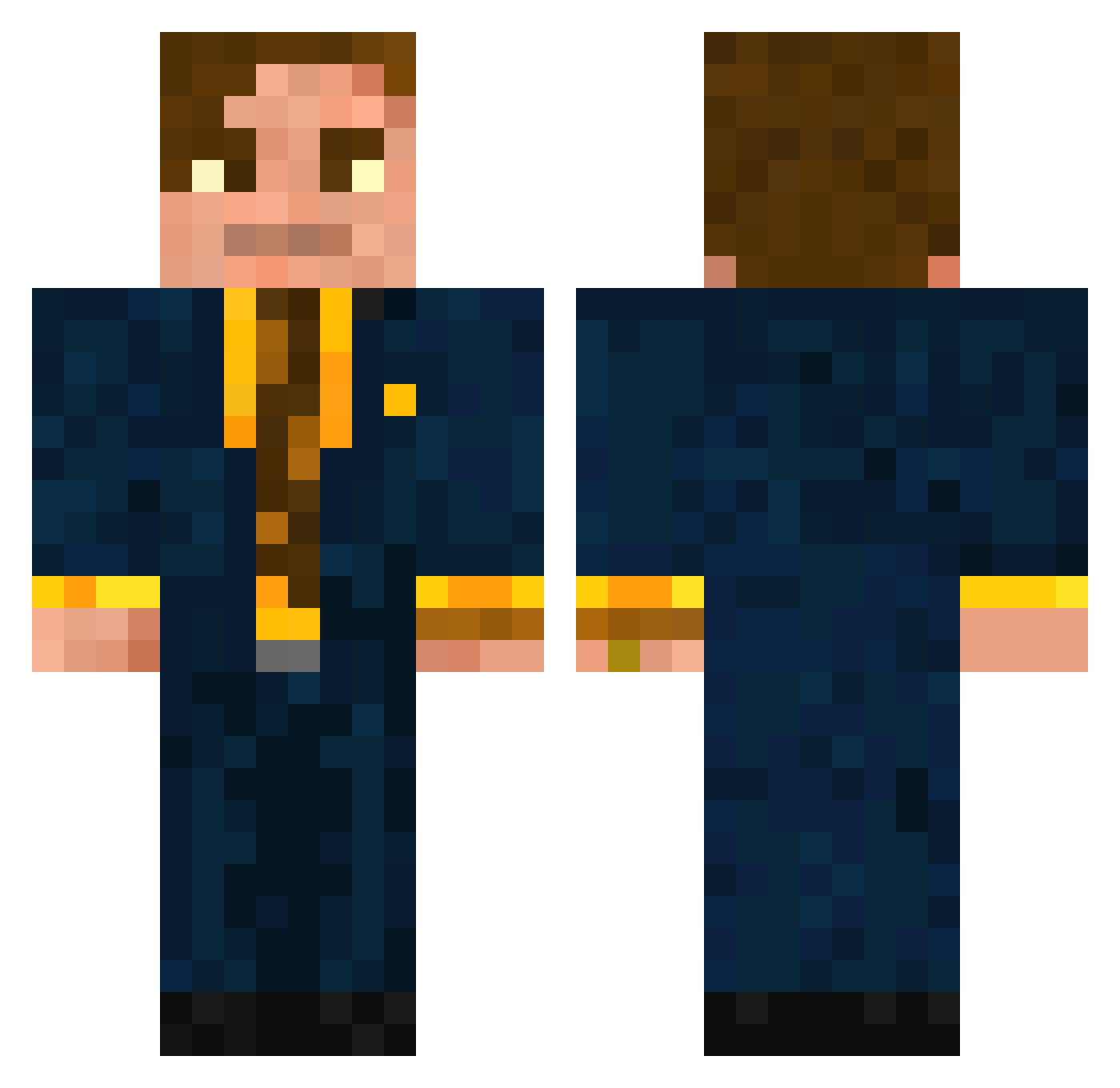Mastio Minecraft skin, front and back view