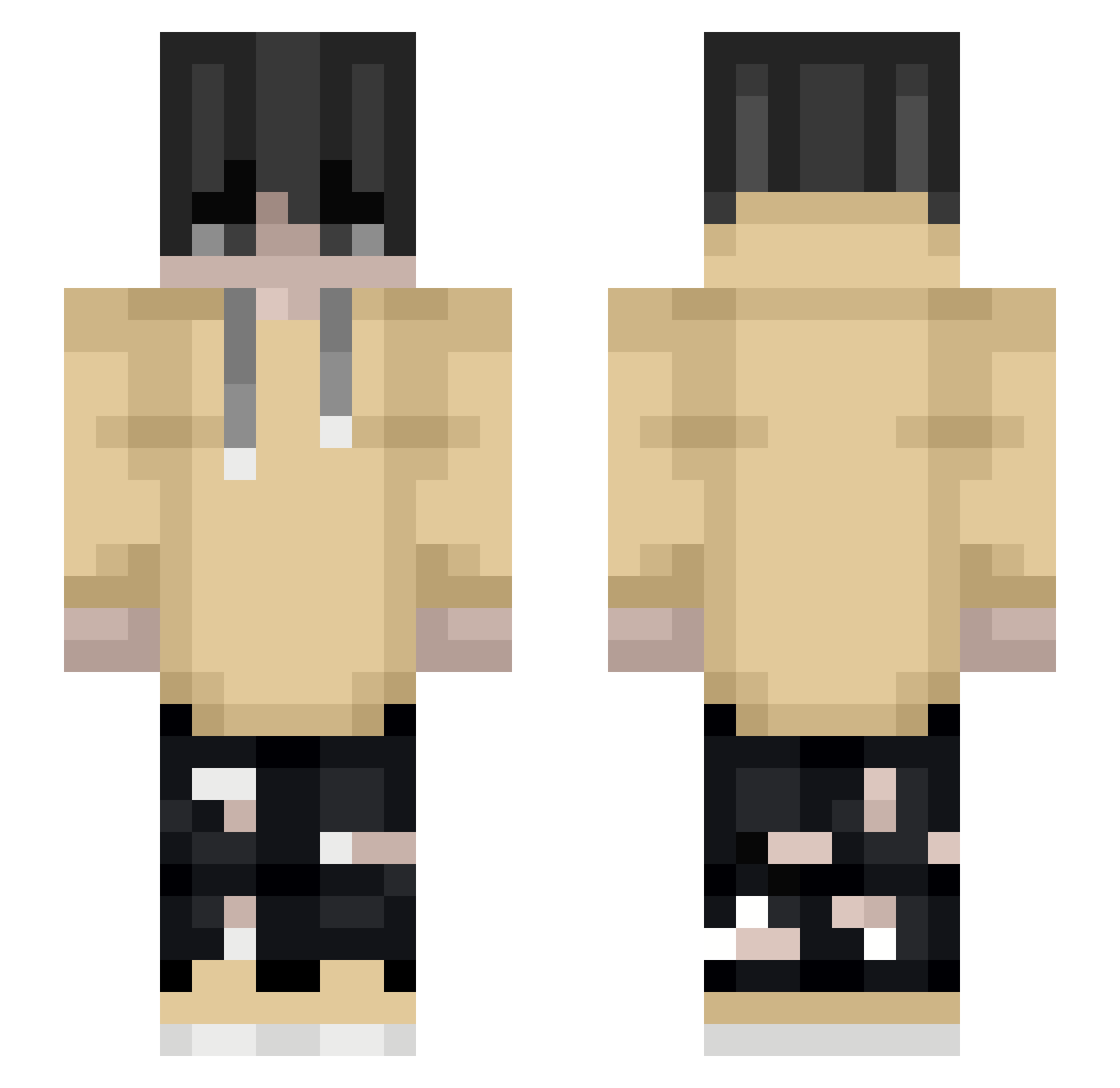 Quantifies Minecraft skin, front and back view