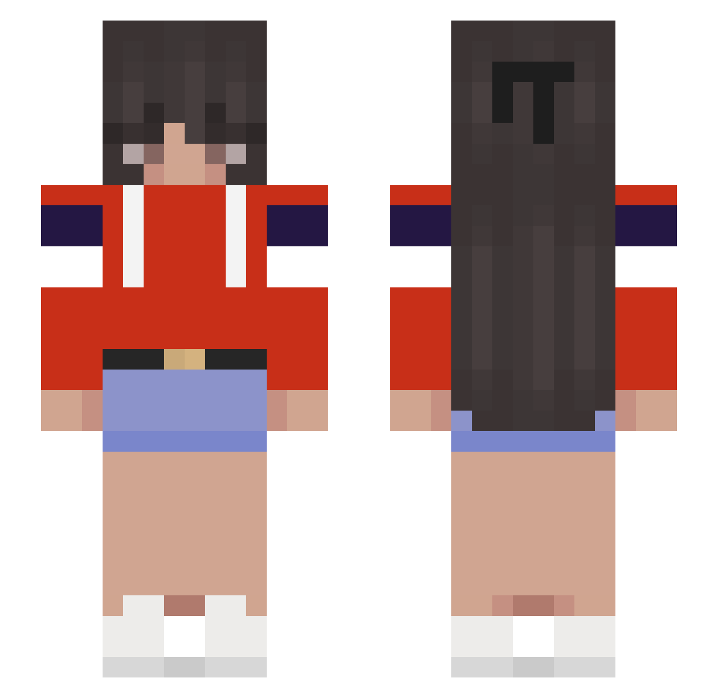 SupremePuppy Minecraft skin, front and back view
