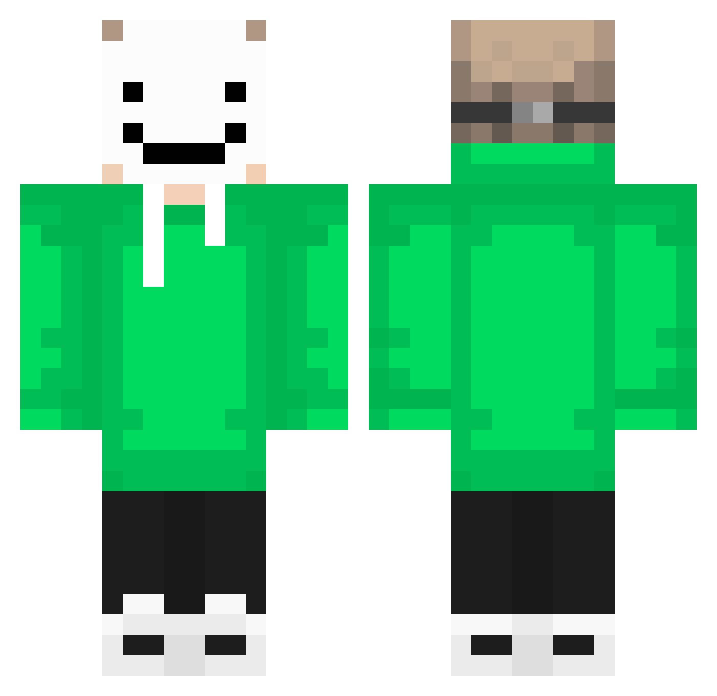 uzi_14 Minecraft skin, front and back view