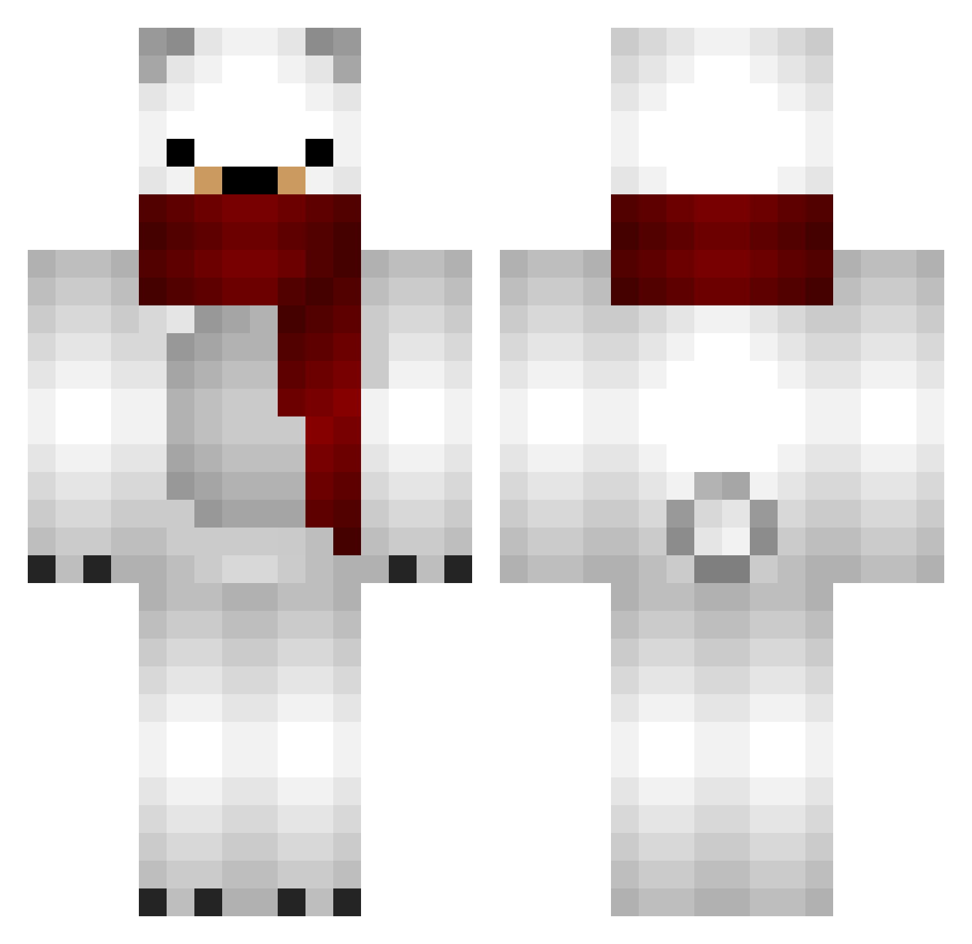 PxCarve Minecraft skin, front and back view