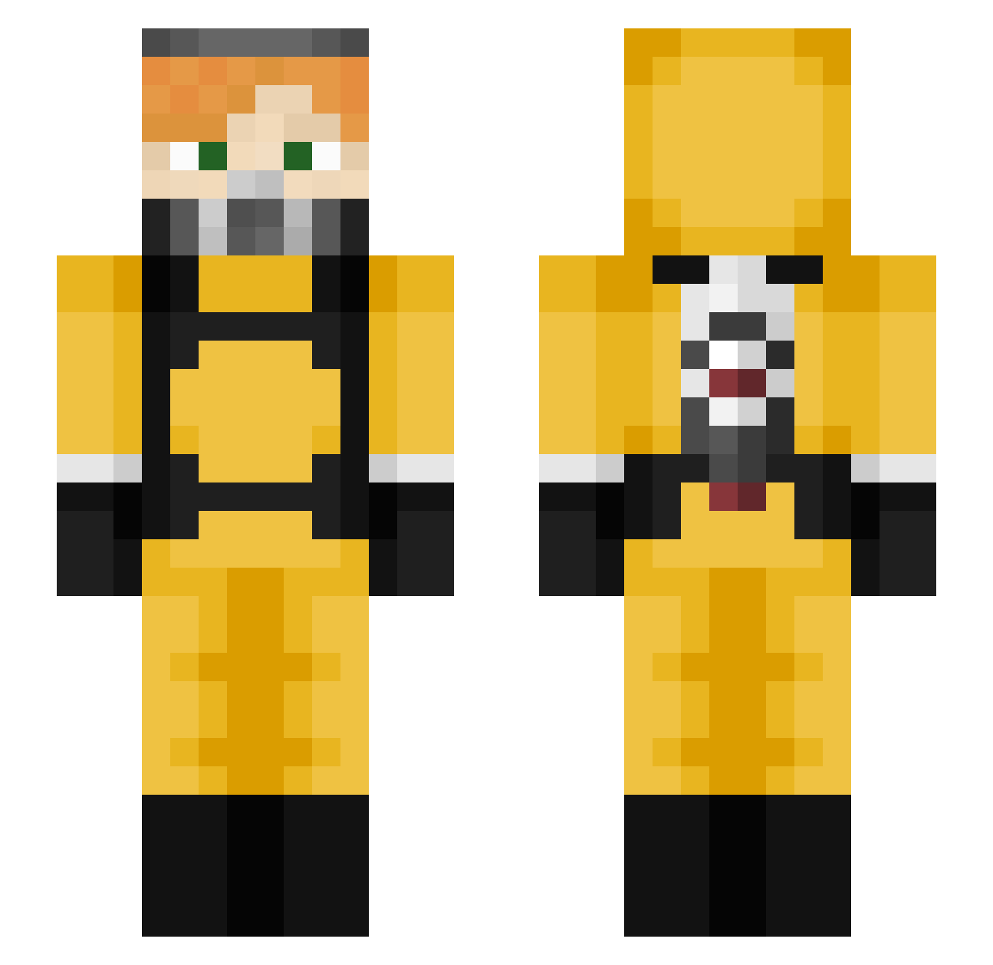 Zommy57 Minecraft skin, front and back view