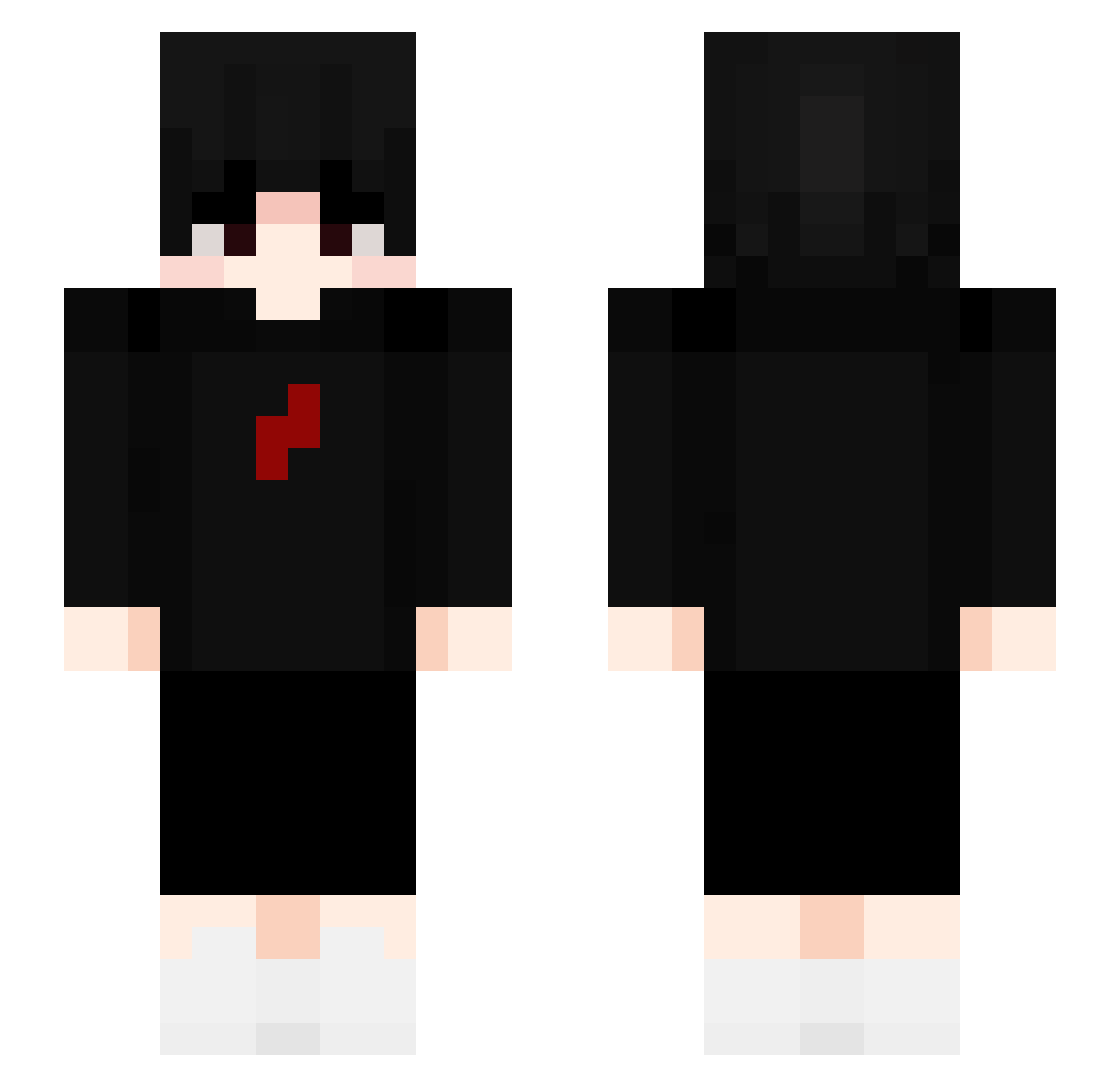 Residing Minecraft skin, front and back view
