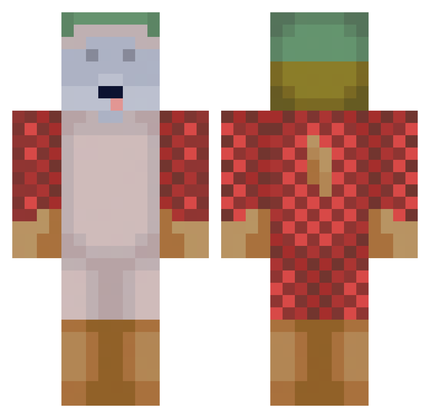 sealbone Minecraft skin, front and back view