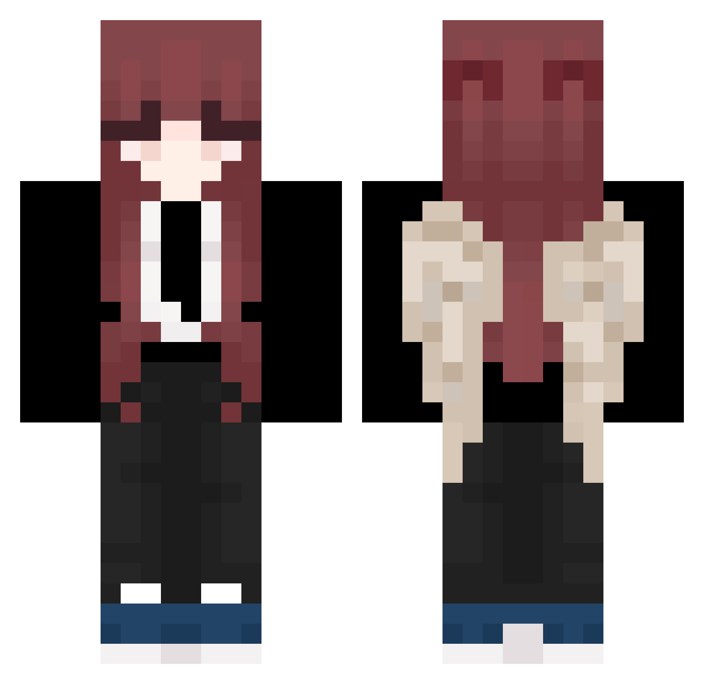 Rosiey Minecraft skin, front and back view
