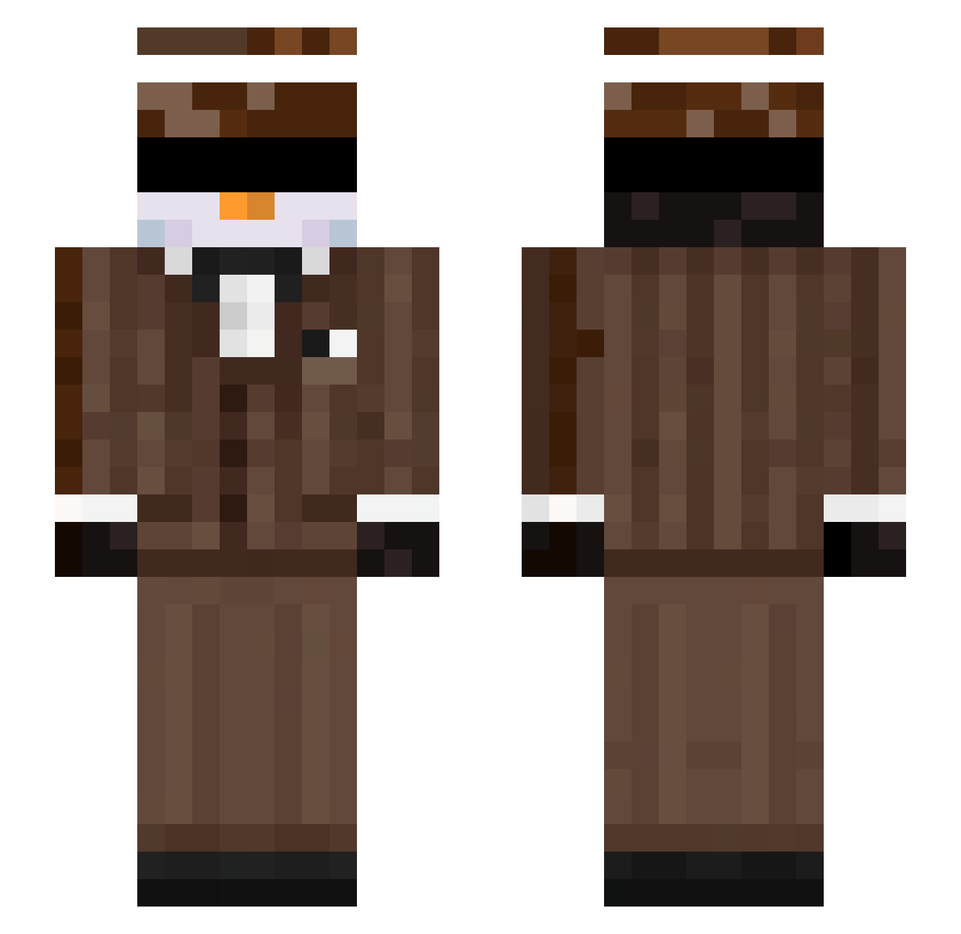 Coldecember Minecraft skin, front and back view