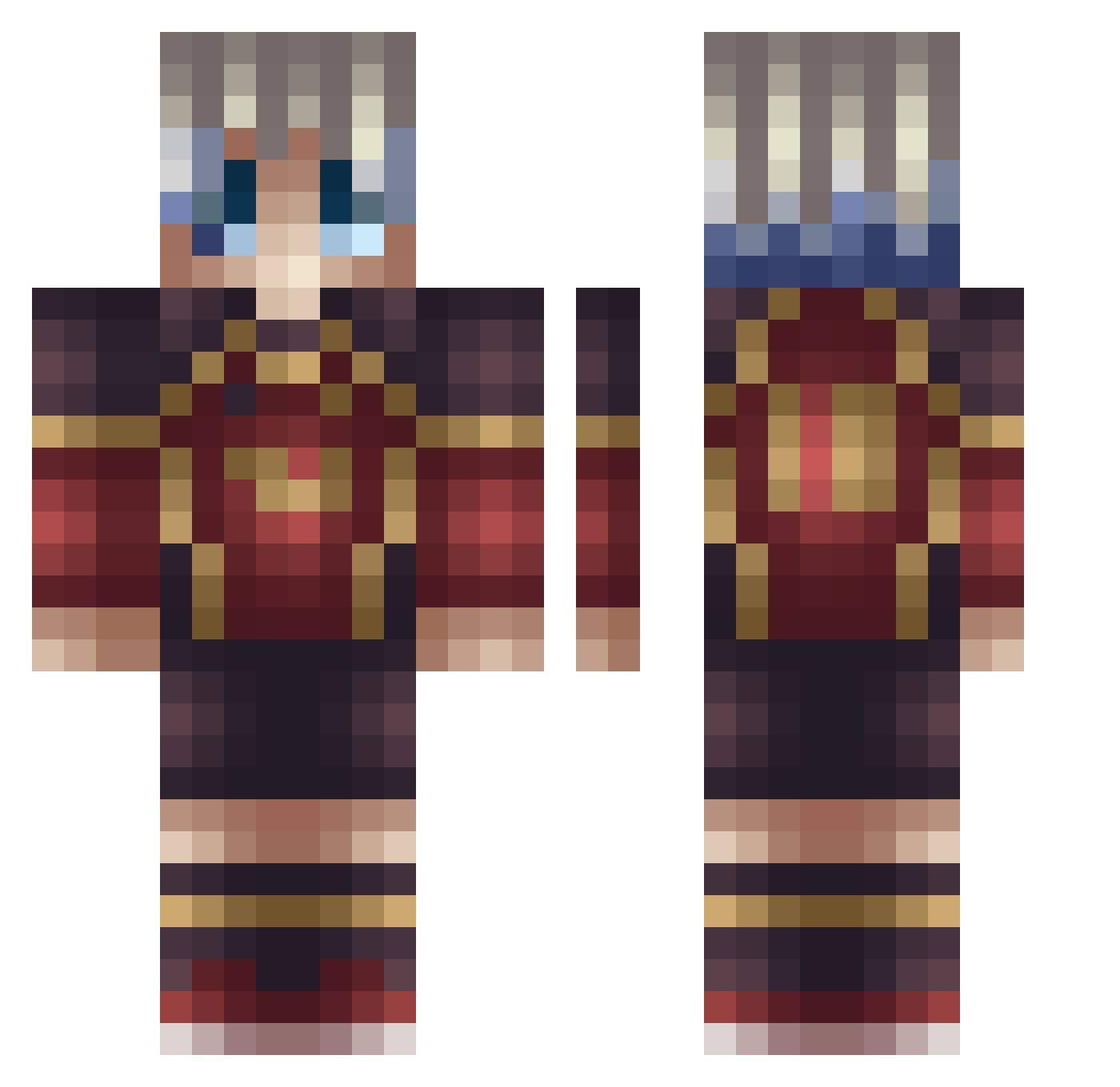 Lonix_18 Minecraft skin, front and back view