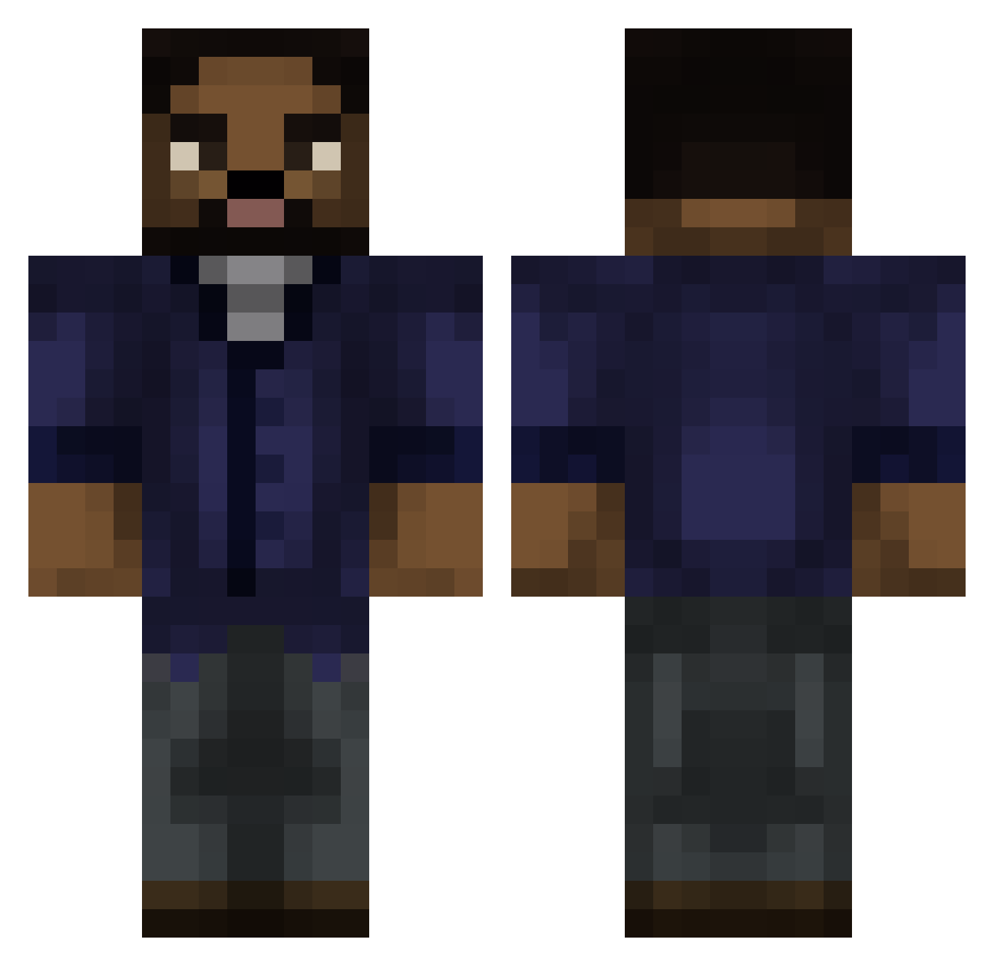 Ranchos Minecraft skin, front and back view