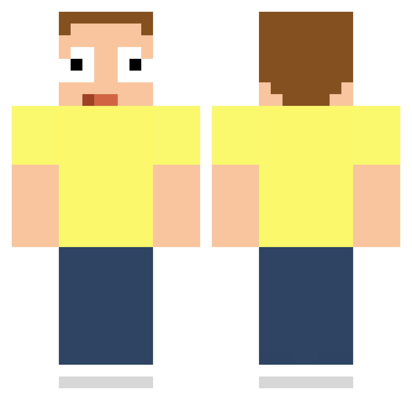 CallMeLela Minecraft skin, front and back view
