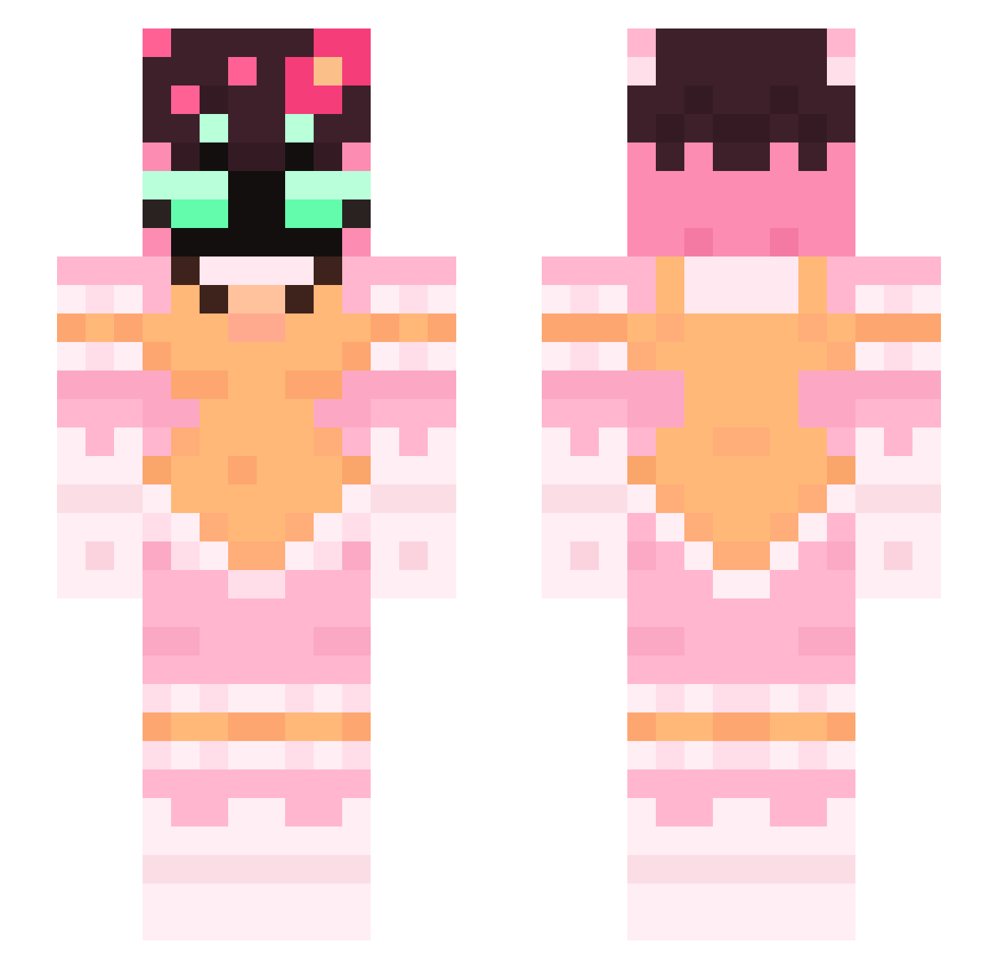 NekoLexiOwO Minecraft skin, front and back view