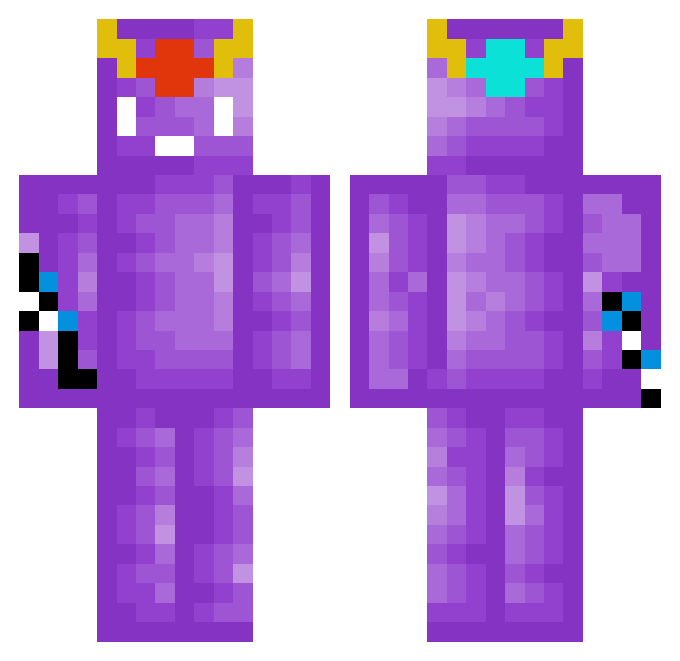 FOSPLAYZ Minecraft skin, front and back view