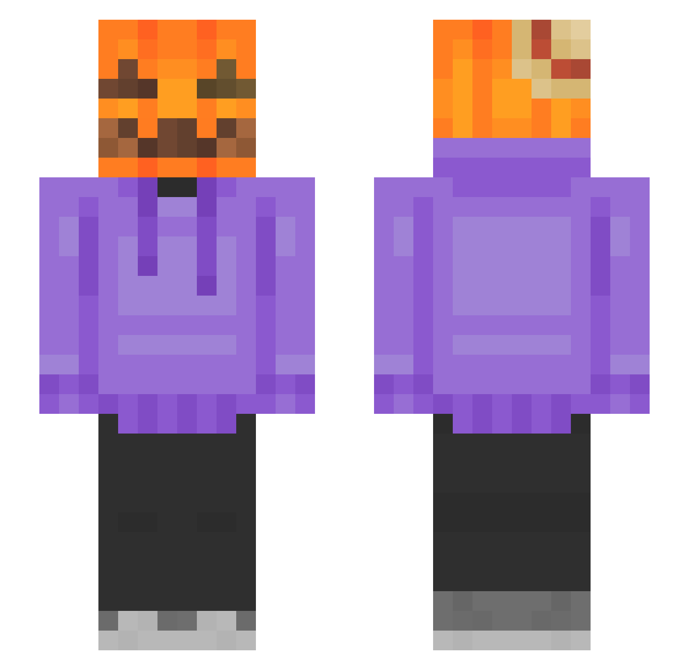 PumpkinGodVA Minecraft skin, front and back view