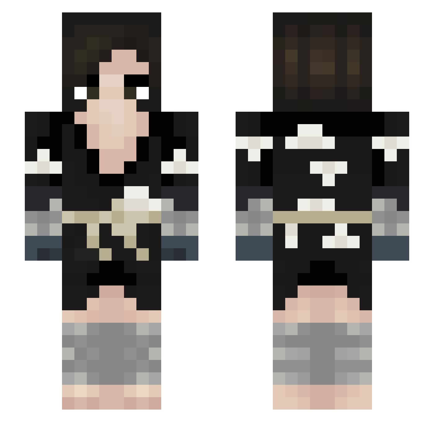 LeviAckermann99 Minecraft skin, front and back view