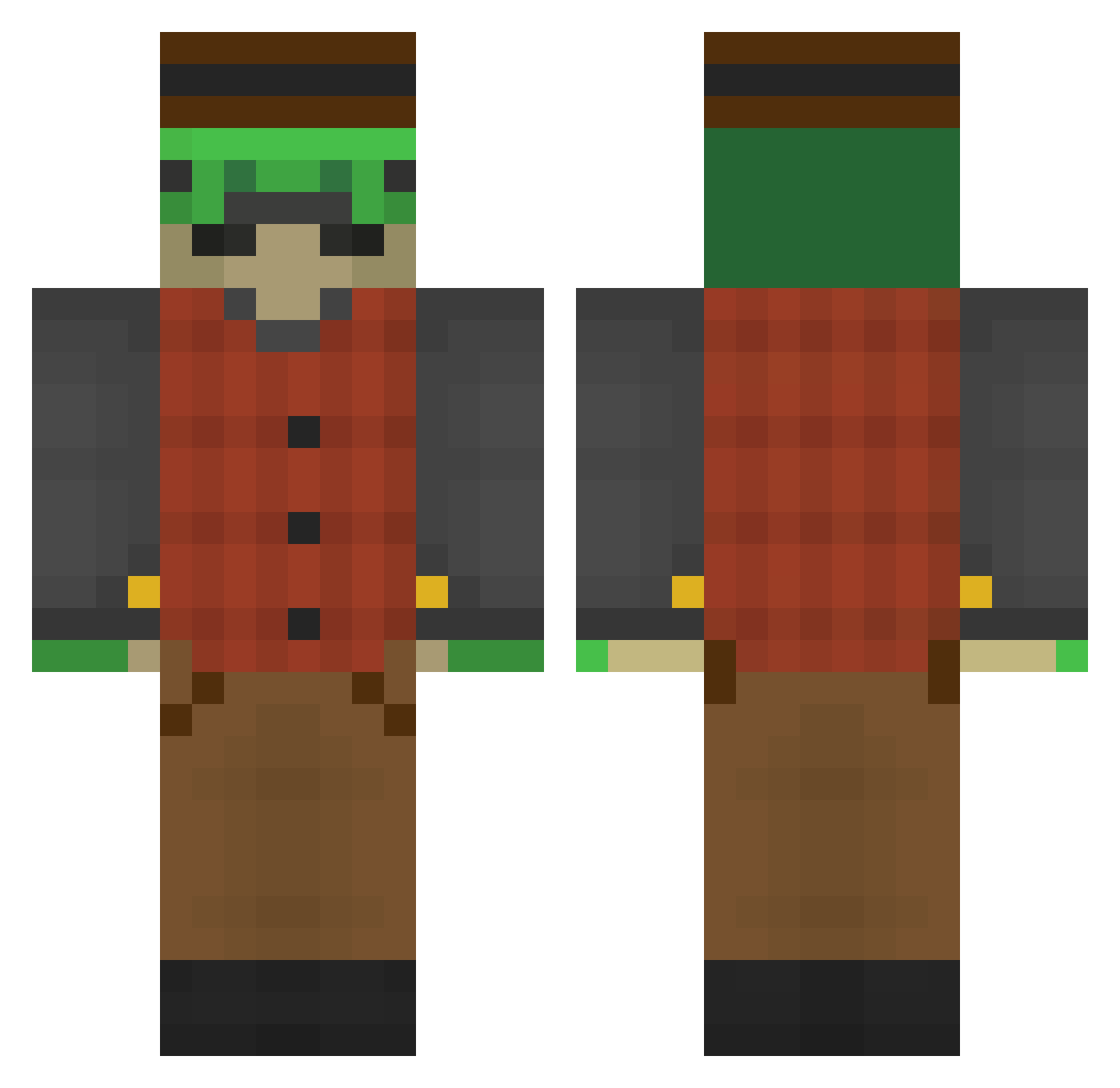 liamju Minecraft skin, front and back view
