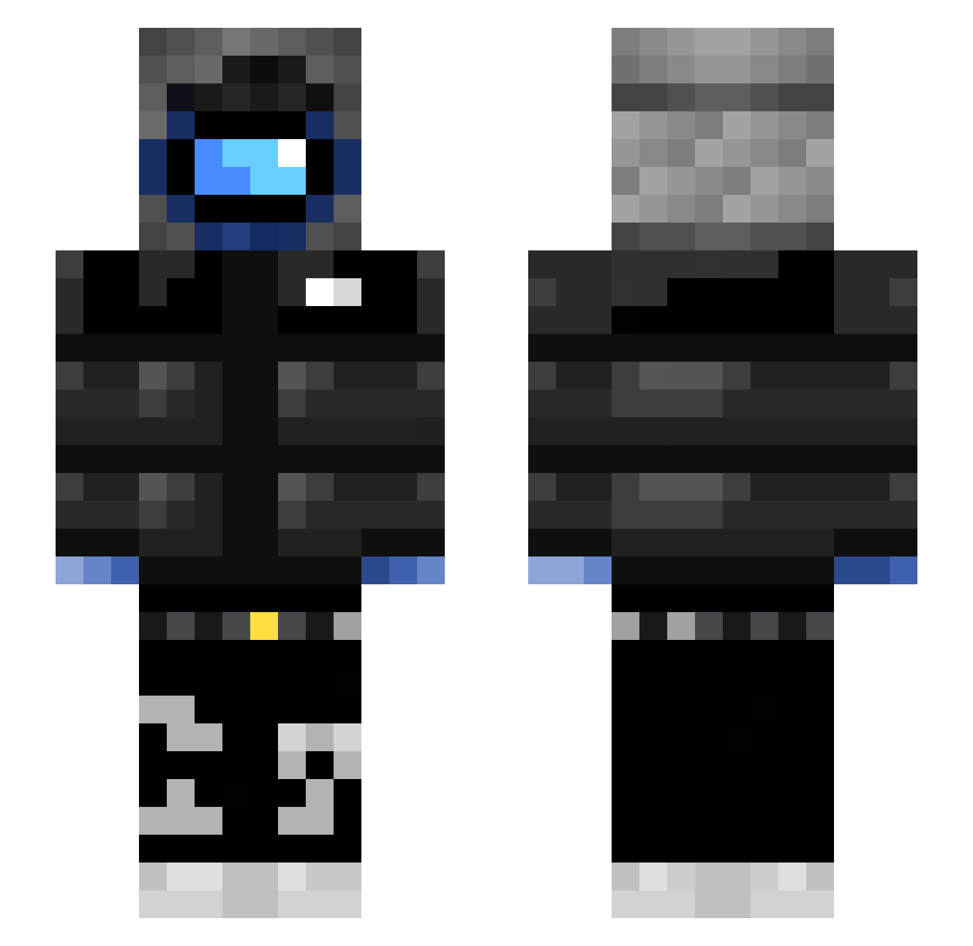 xkisses Minecraft skin, front and back view
