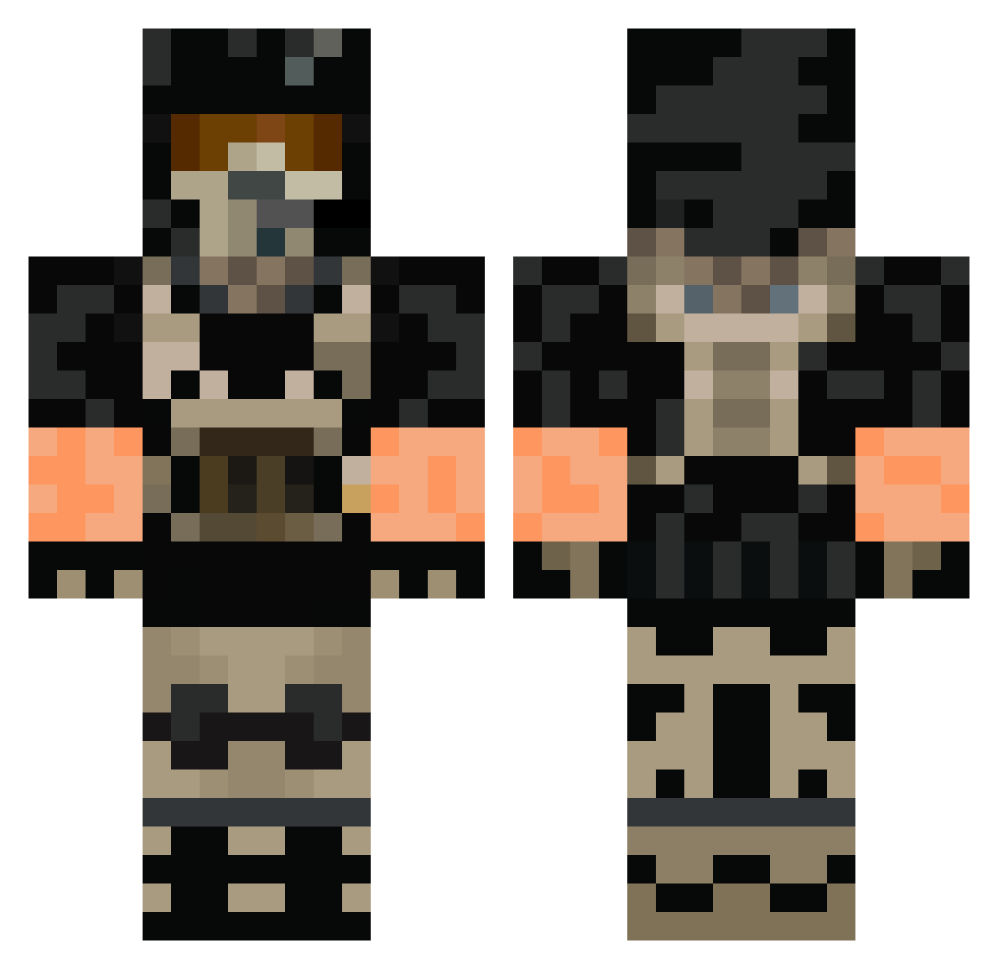 YouMadBroo Minecraft skin, front and back view