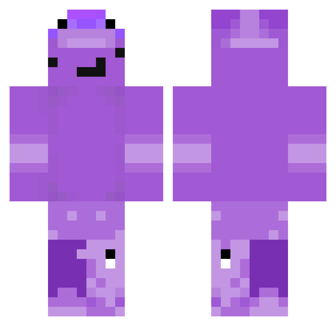 Mopsixalol Minecraft skin, front and back view