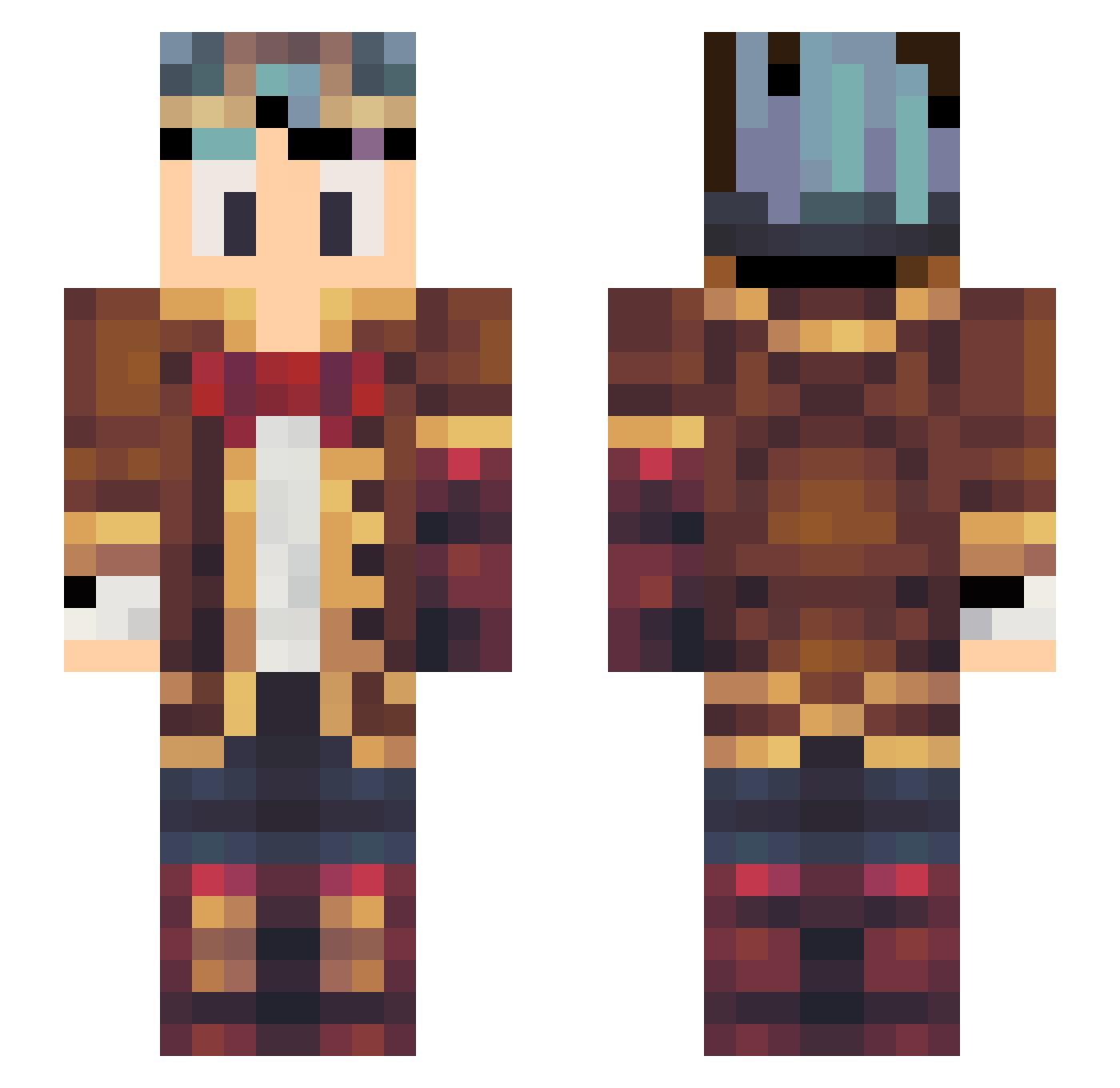 toripnas Minecraft skin, front and back view