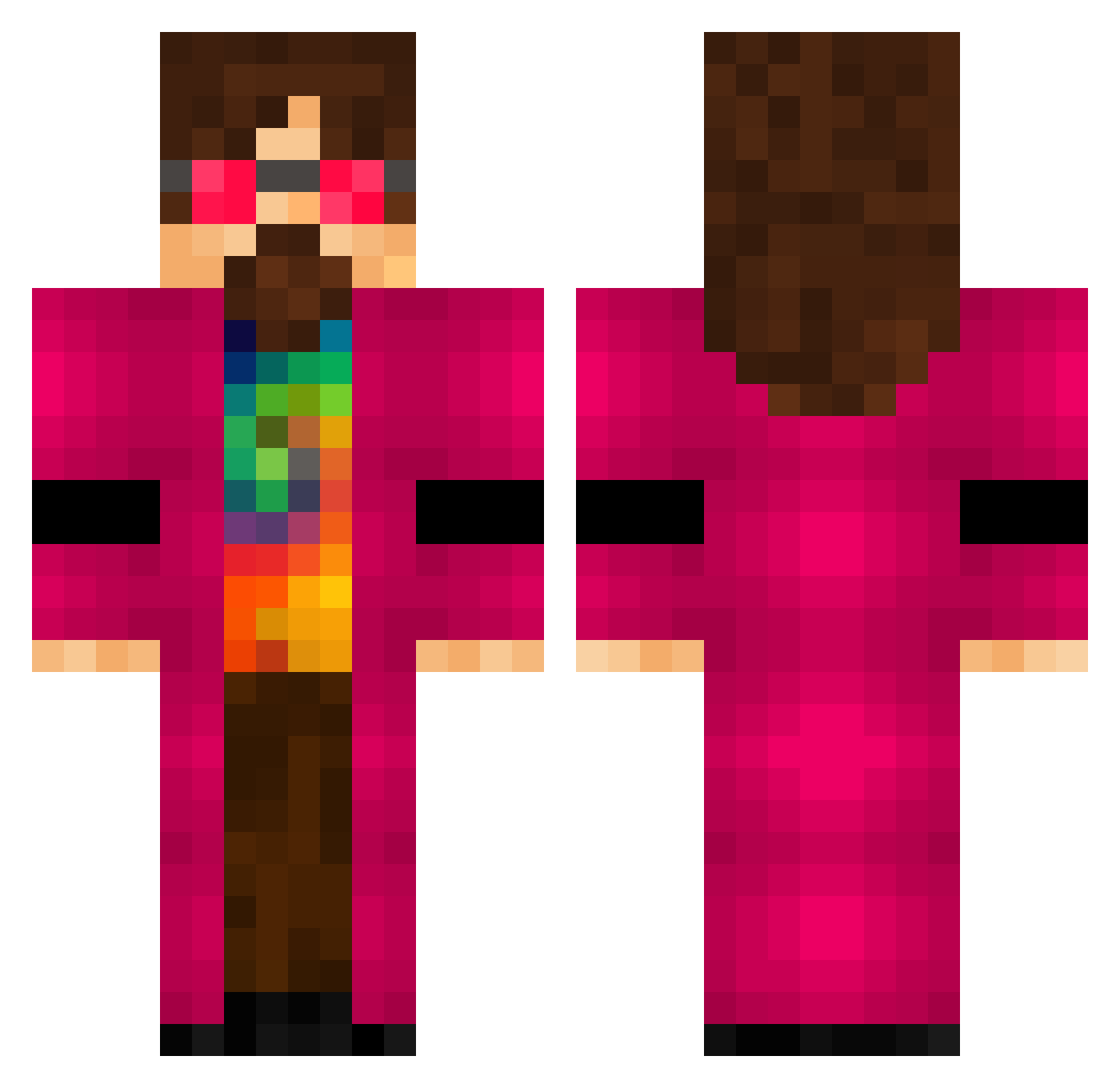 2wool Minecraft skin, front and back view