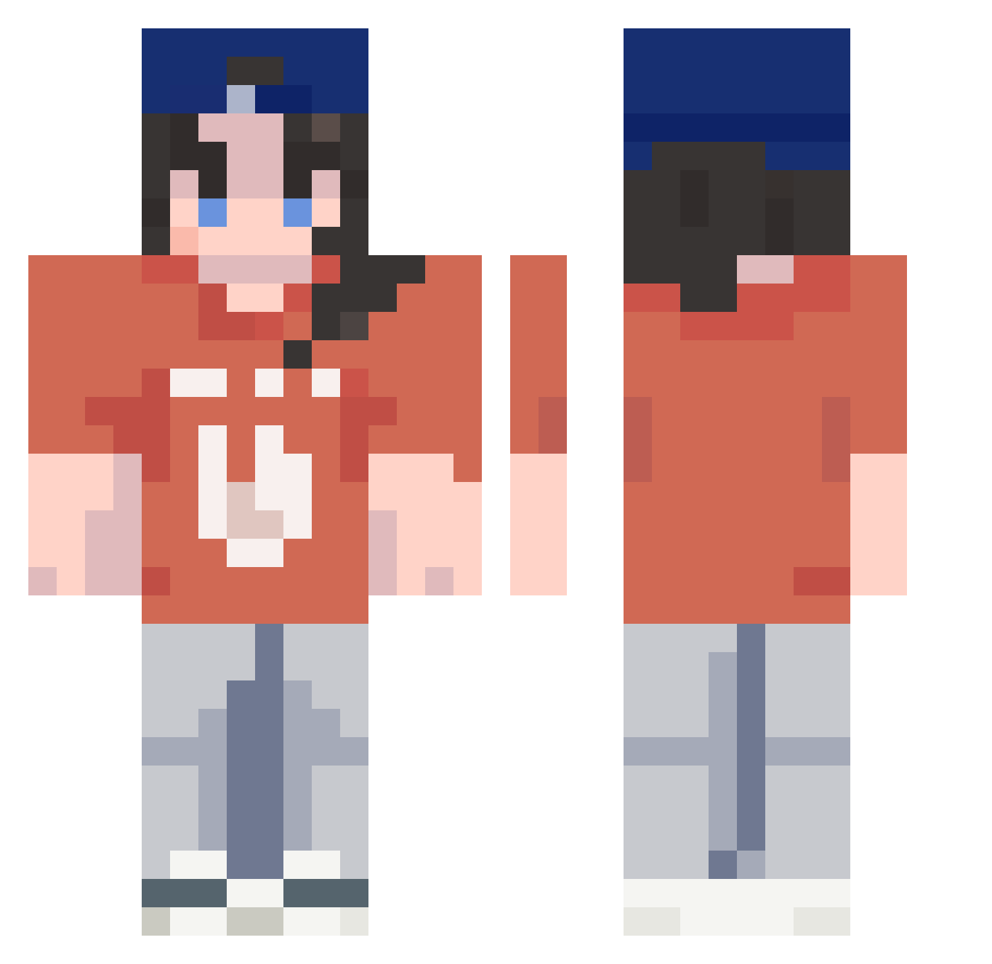 Natrium16 Minecraft skin, front and back view