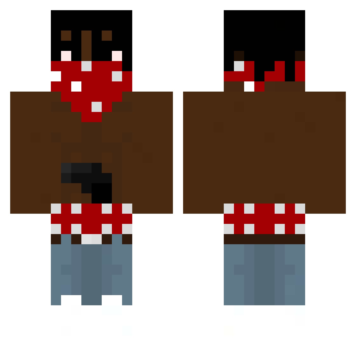 Arrestor Minecraft skin, front and back view