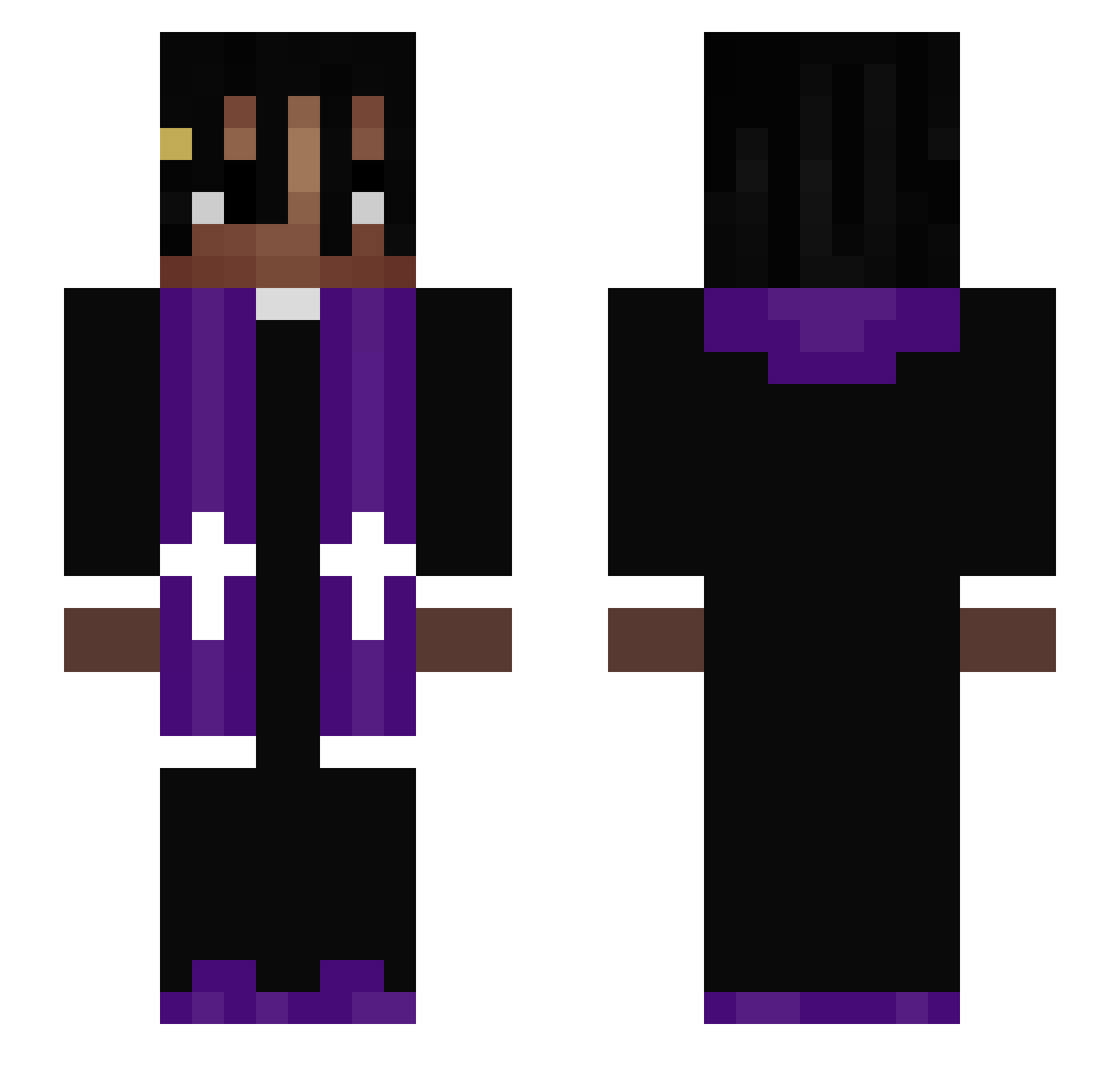 UnWalkableLegs Minecraft skin, front and back view