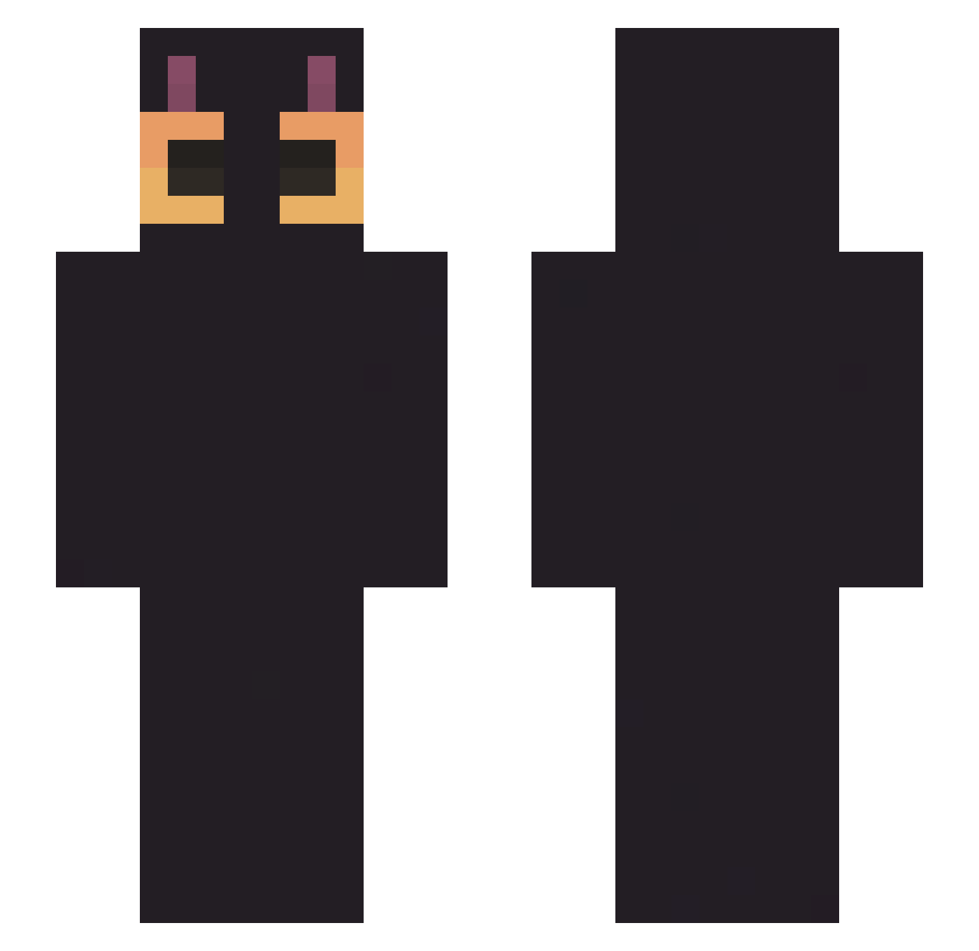 qr9b Minecraft skin, front and back view