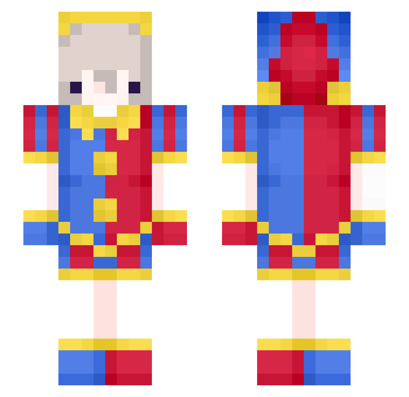 Ricadel_ Minecraft skin, front and back view