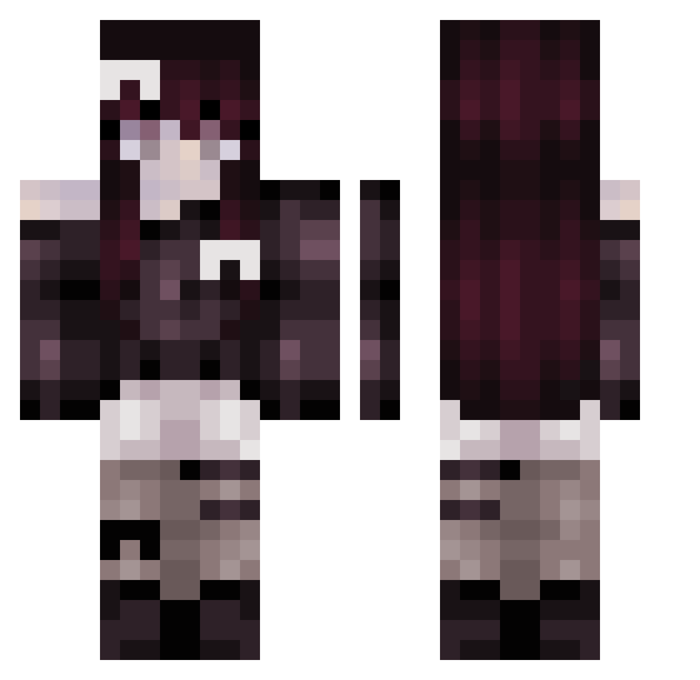 WarWithVarun Minecraft skin, front and back view