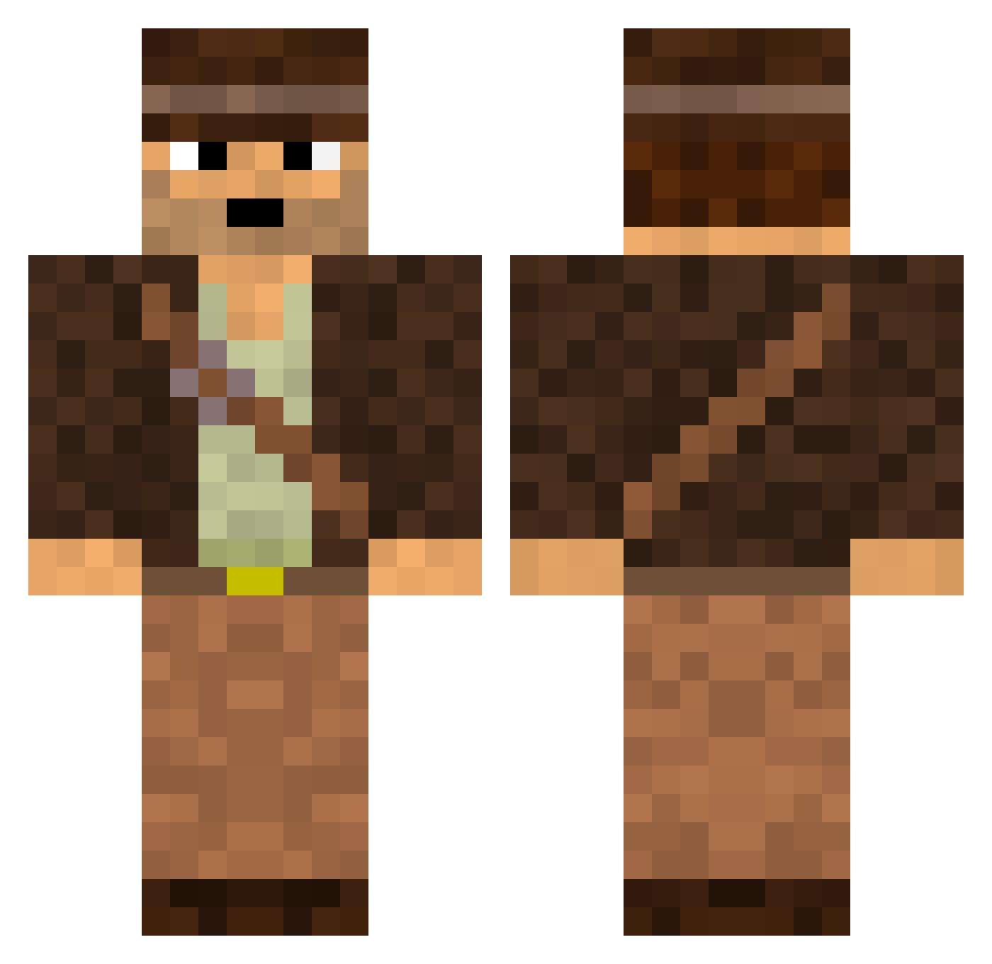 wolfgang21400 Minecraft skin, front and back view