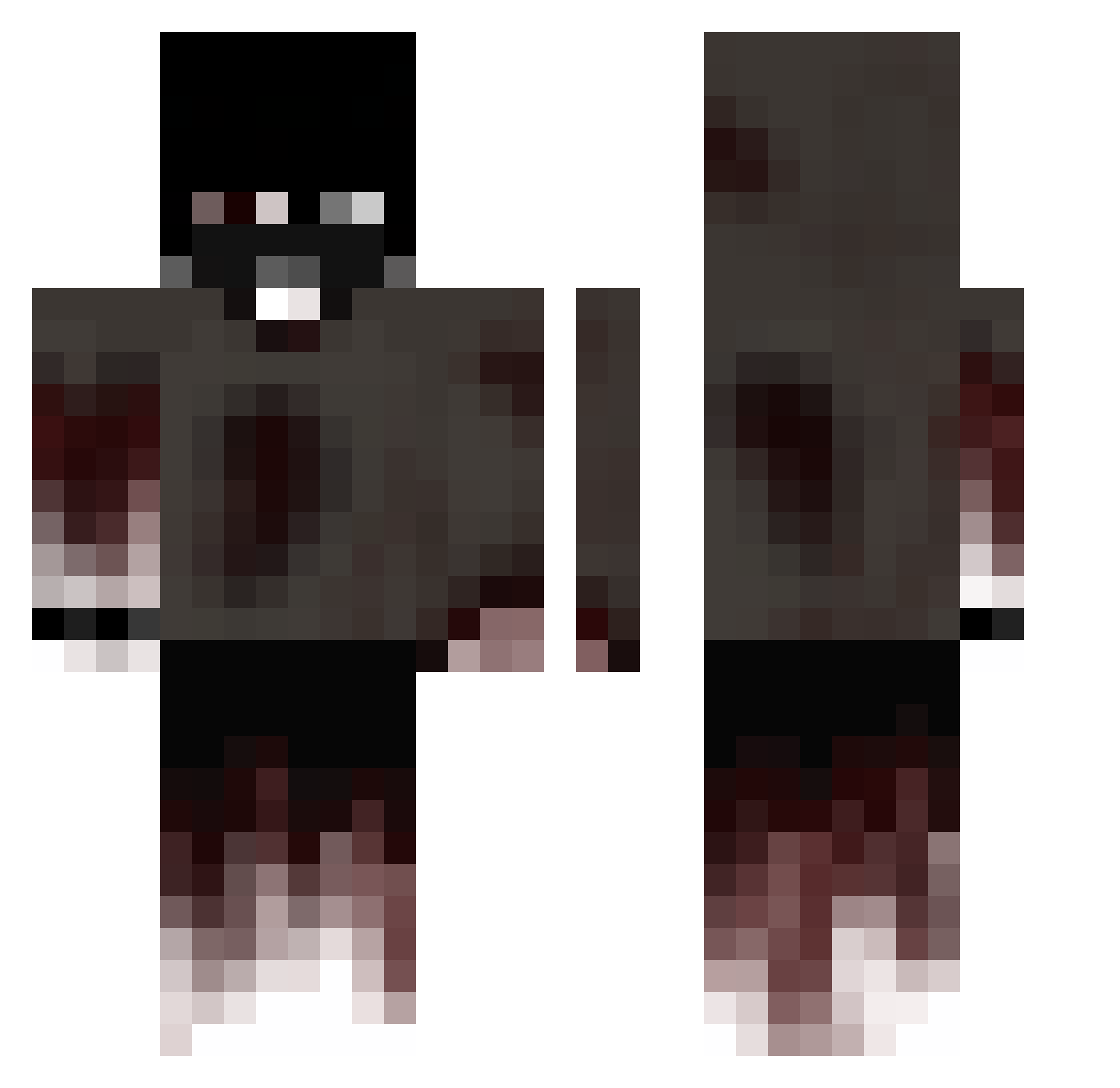 nex41 Minecraft skin, front and back view