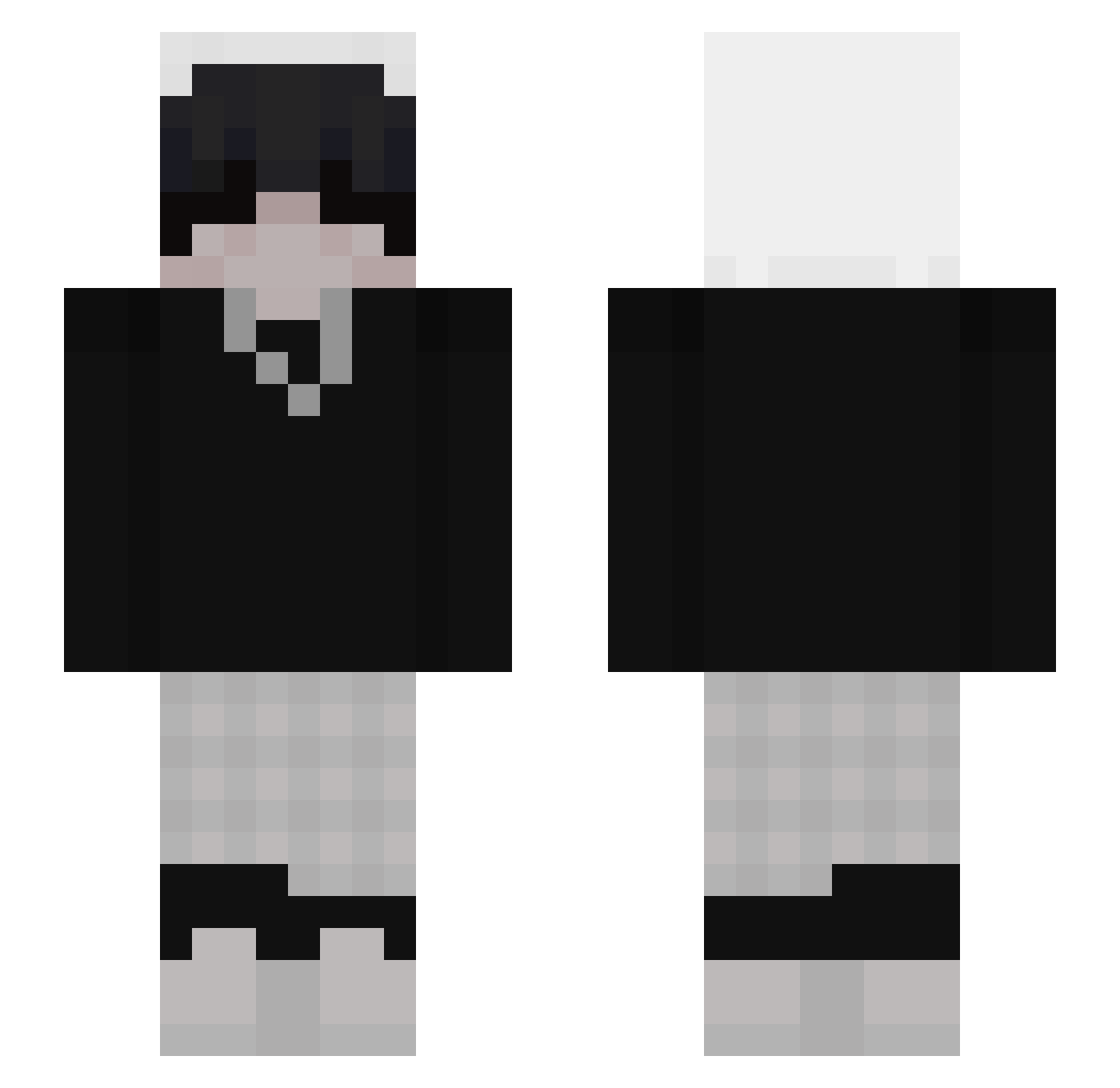 WxIf Minecraft skin, front and back view