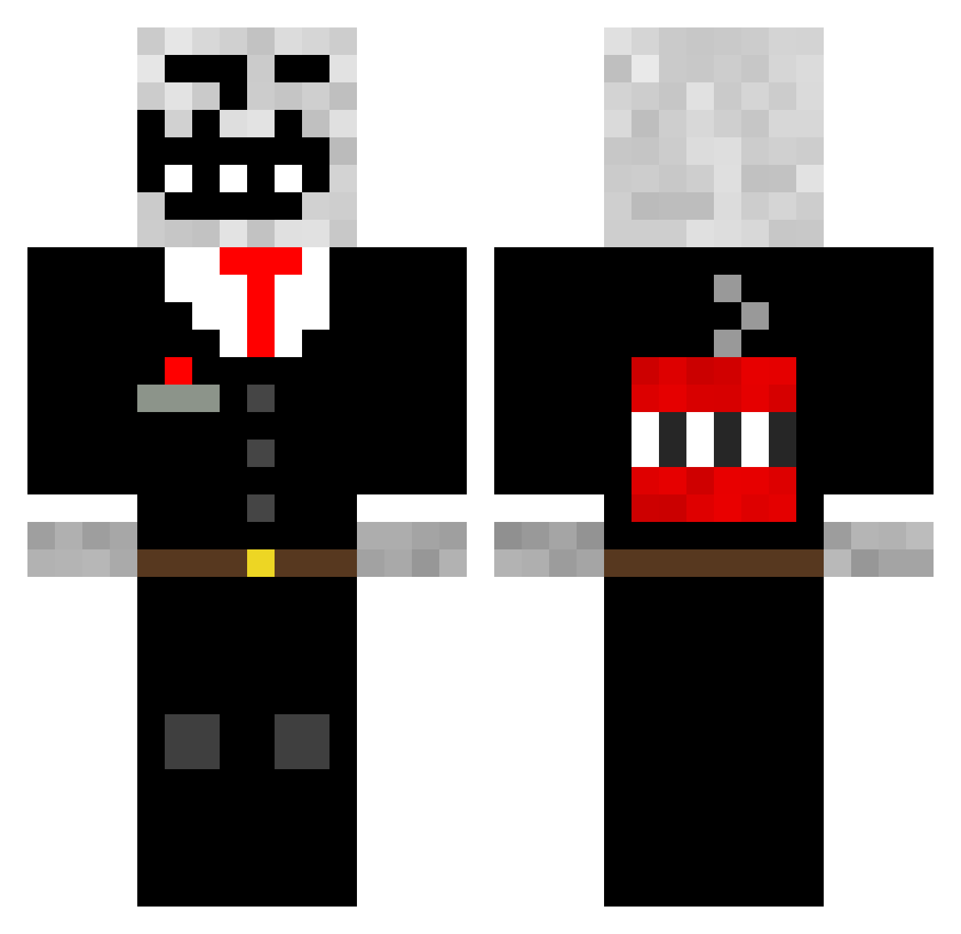 Baptiste6667 Minecraft skin, front and back view
