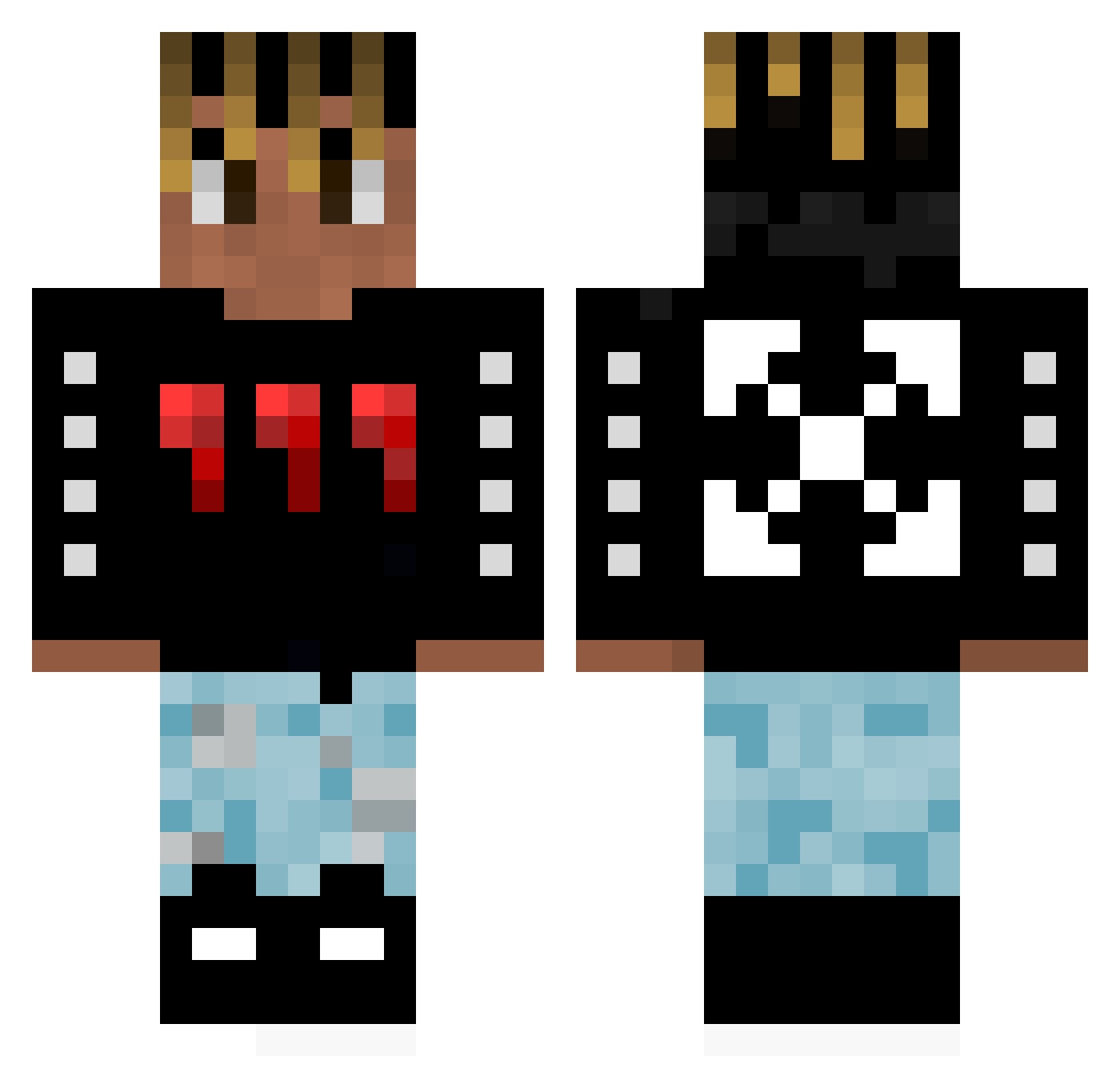 Azizoy Minecraft skin, front and back view