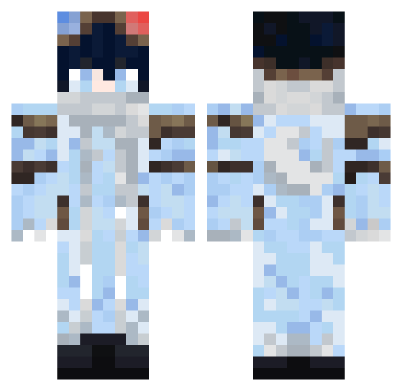 Frost_57 Minecraft skin, front and back view