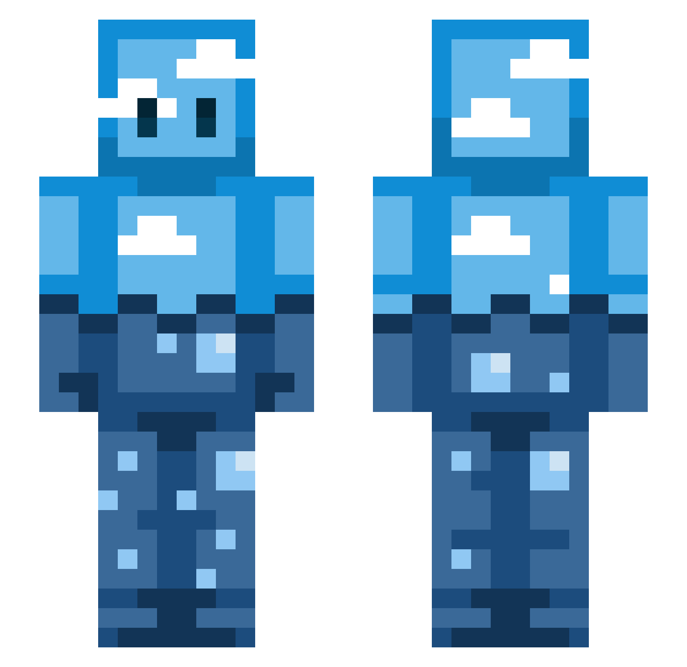 Wargarbl Minecraft skin, front and back view