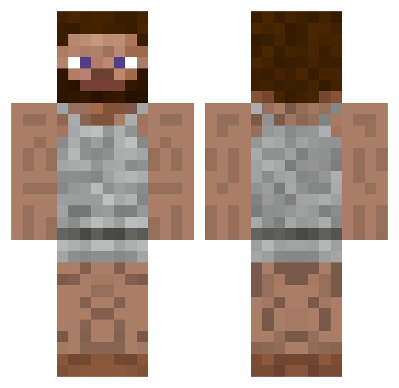 Shepherd Minecraft skin, front and back view